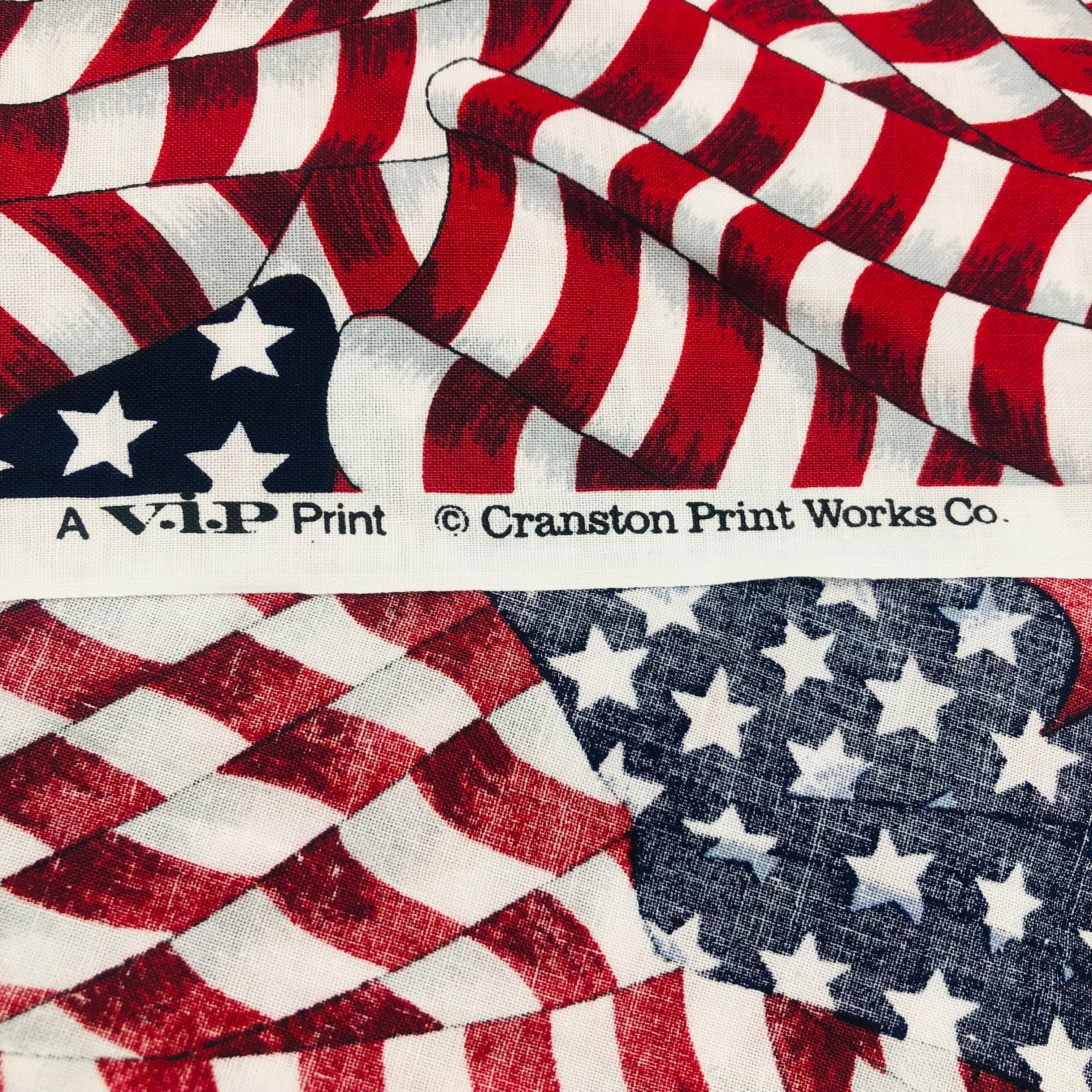 90s/00s American Flag Fabric Patriotic Stars Stripes By Cranston Print Works - Image 3