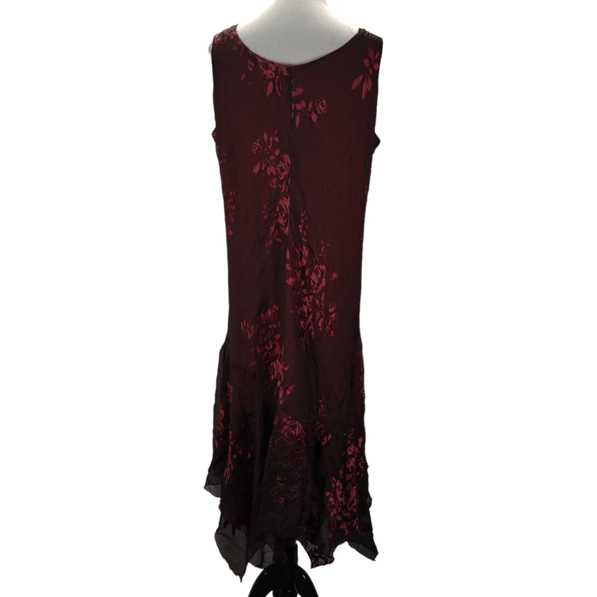 90s/00s Asymmetrical Hem Floral Burnout Bias Cut Dress By Jonathan Martin - Image 6
