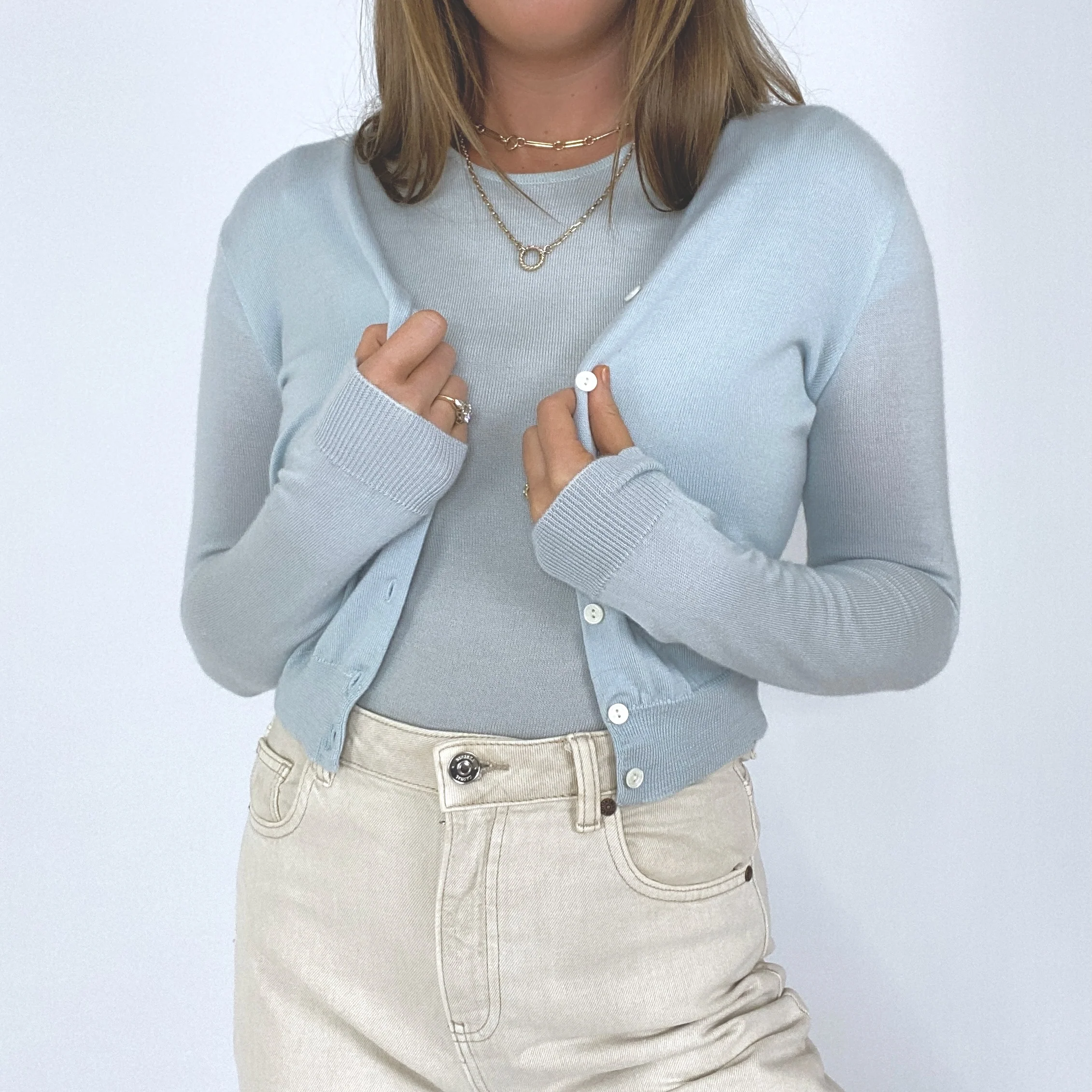 00s Baby Blue Cashmere Ralph Lauren Sweater Set - Image 7