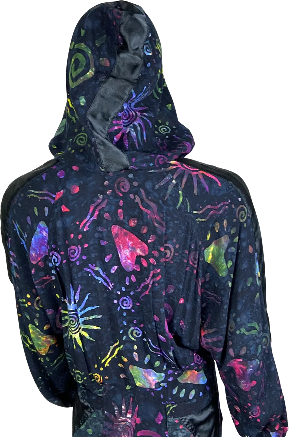90s/00s Batik Jumpsuit Celestial Sun Hooded Zip Jumpsuit By Lotus Traders - Image 2