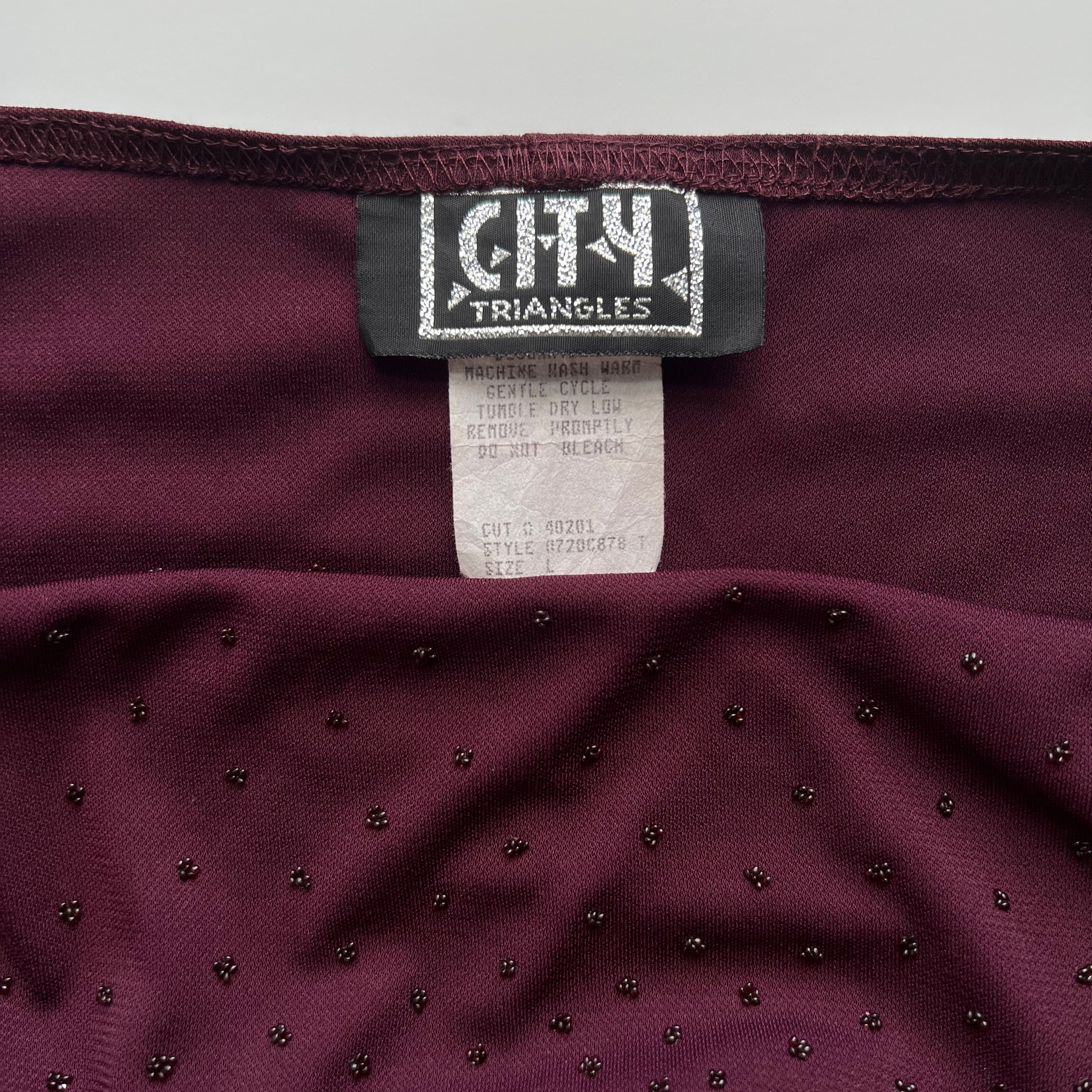 90s/00s Beaded Formal Dress By City Triangles - Image 3