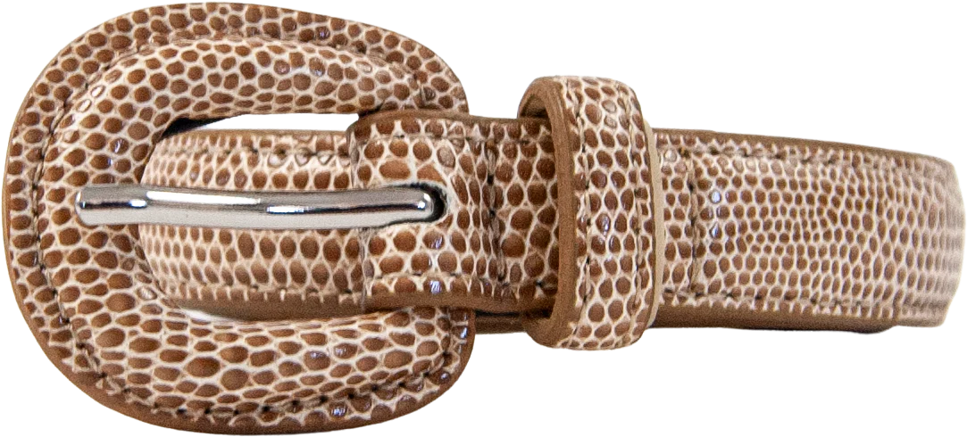 90s/00s Beige Leather Textured Belt / Xl