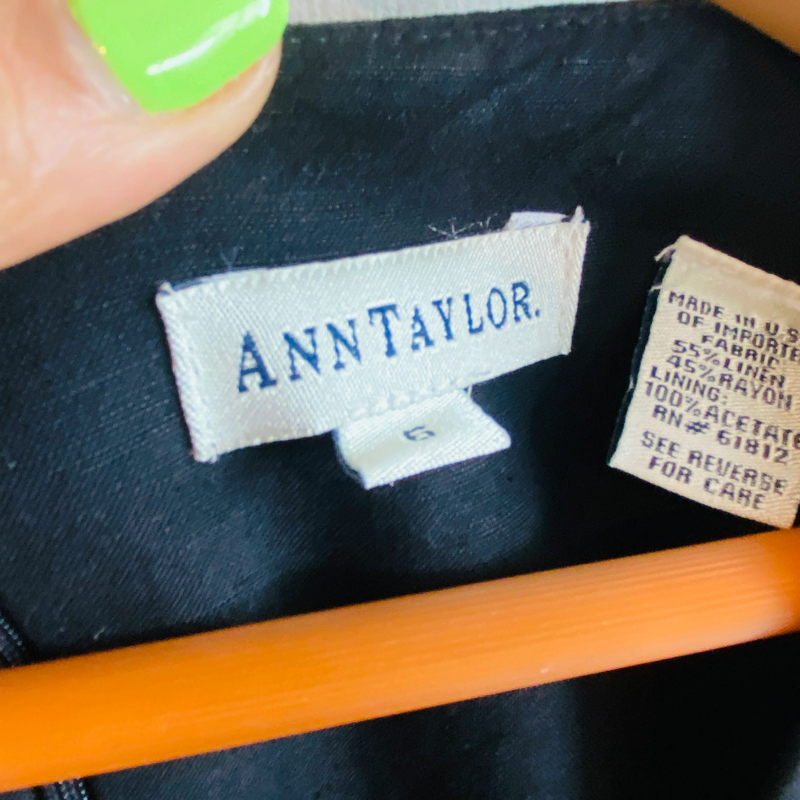 90s/00s Black Linen Tiered Double Breasted Linen Dress By Ann Taylor - Image 4