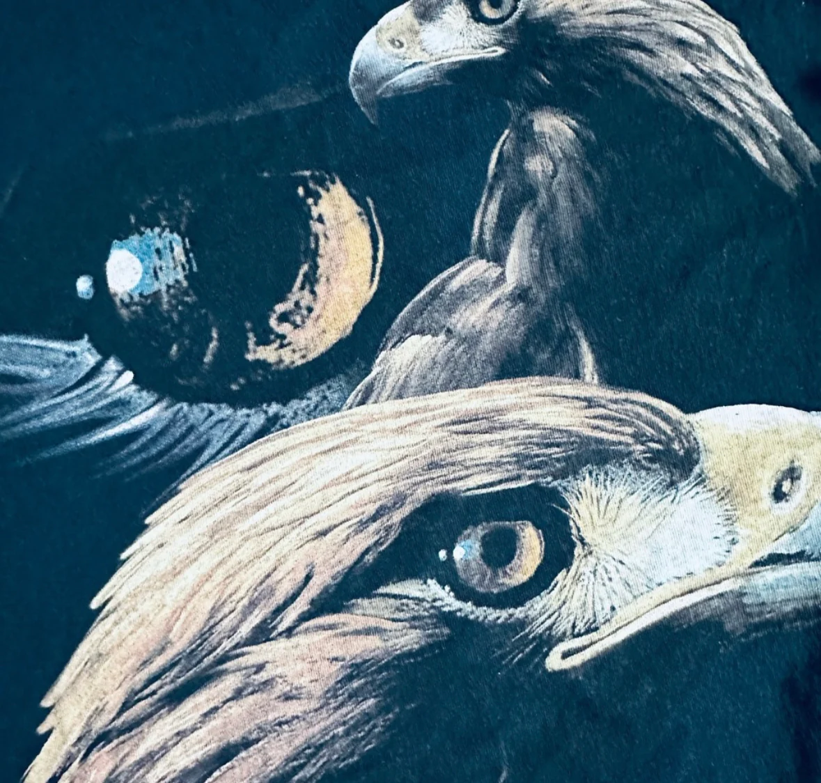 90s/00s Black Oversized Eagle Eye Graphic T-shirt By The Mountain - Image 4