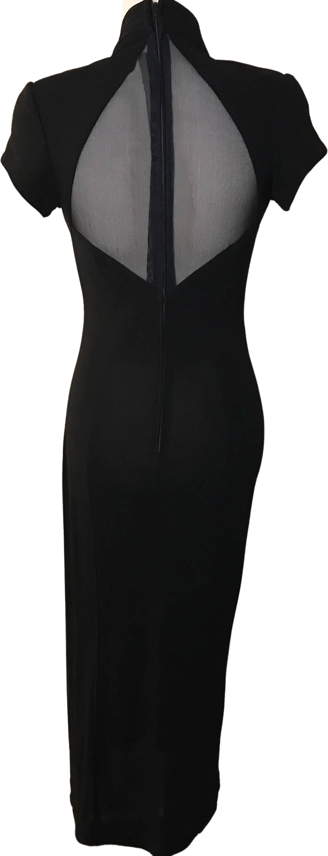90s/00s Black Slinky Body Con Sweetheart Party Maxi Dress by Night Way - Image 2