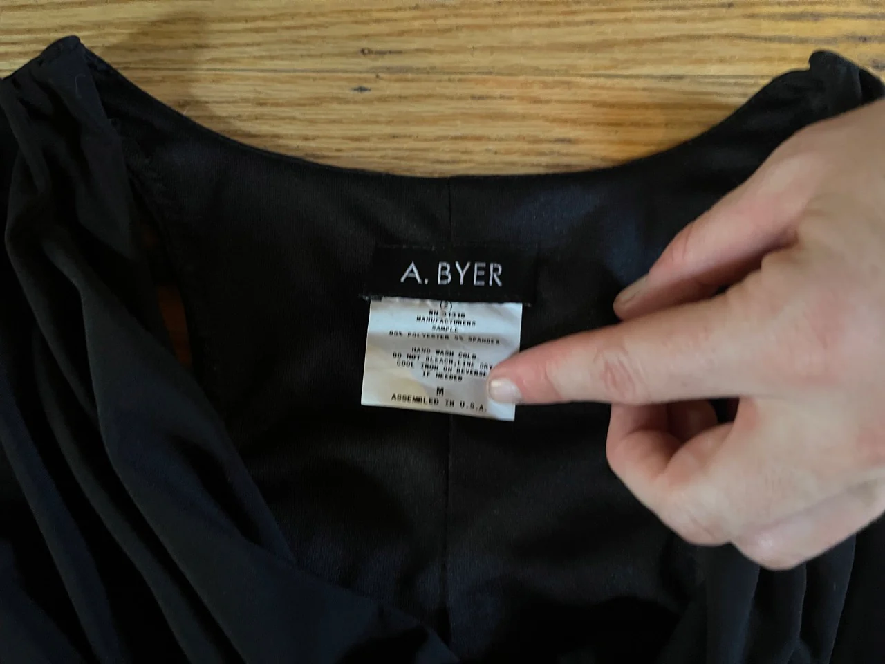 90s/00s Black Stretch Cutout Dress With Ruched Sides By A. Byer - Image 5