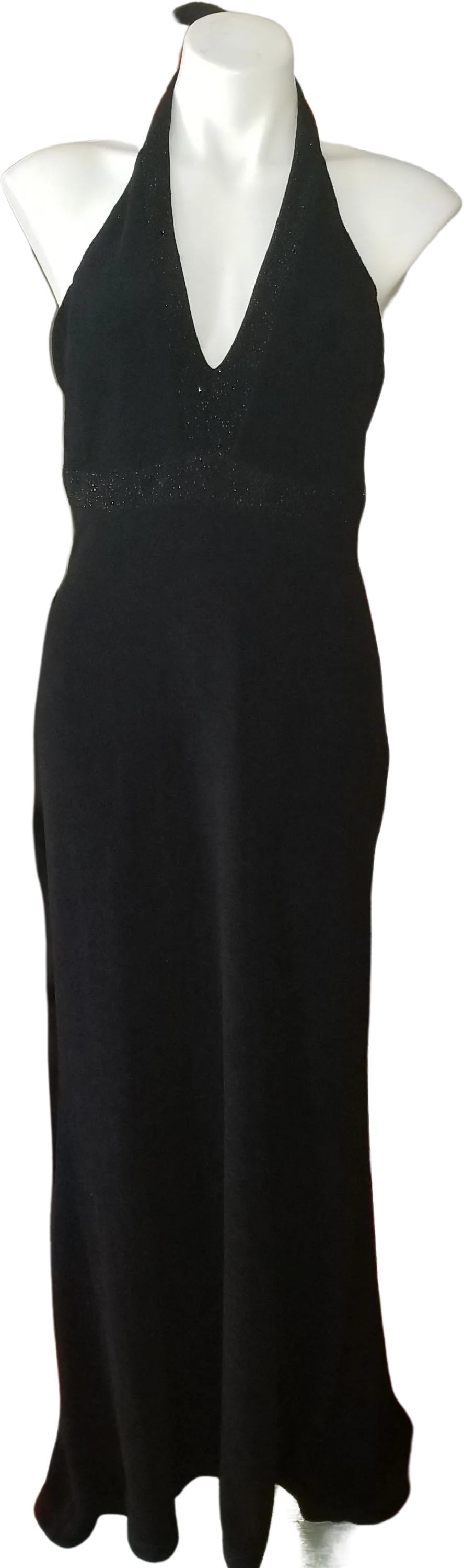 90s/00s Black Stretch Halter Gown And Jacket Set By Scott McClintock