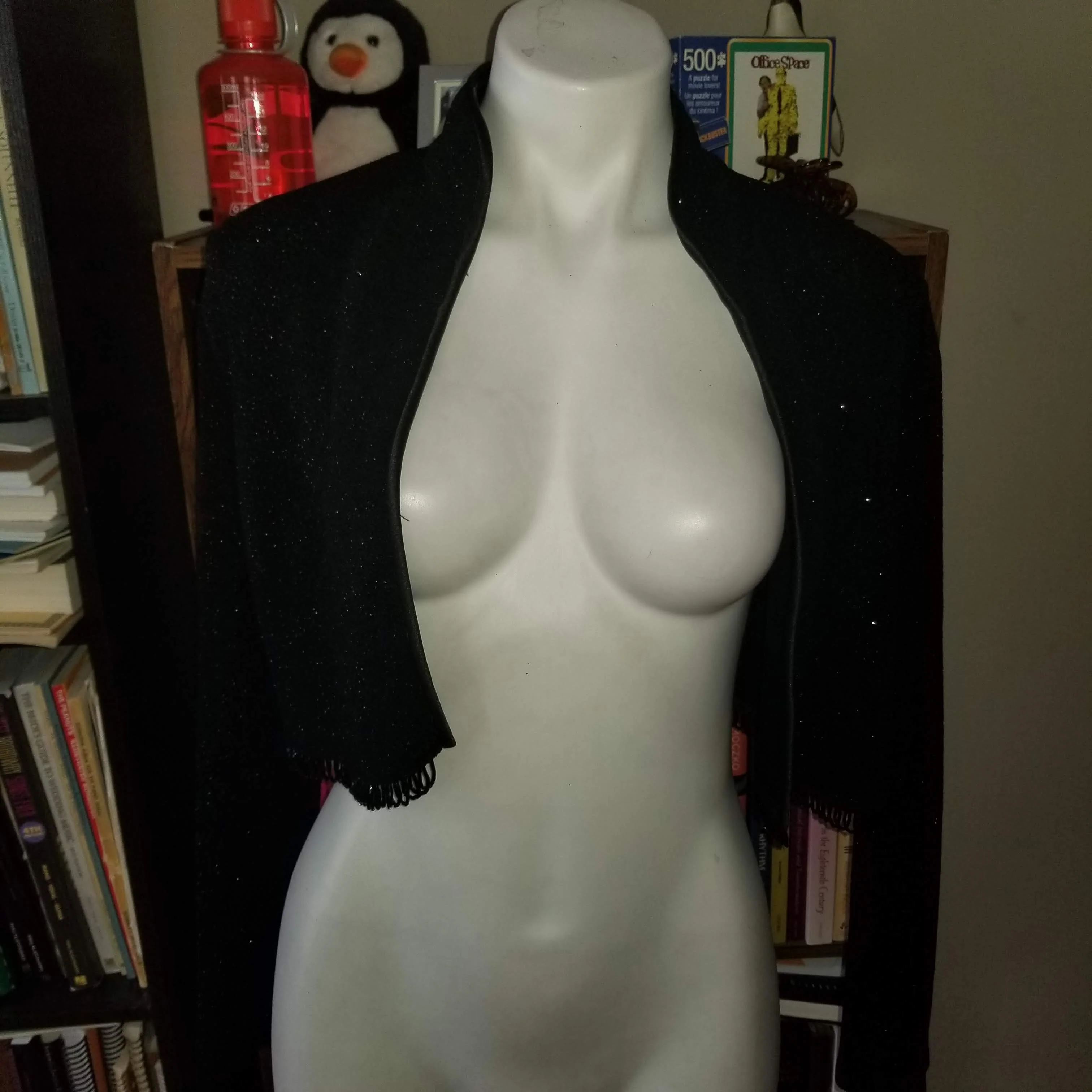 90s/00s Black Stretch Halter Gown And Jacket Set By Scott McClintock - Image 7