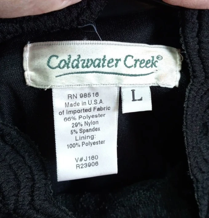 90s/00s Black Textured Floral Lace With Lining Top By Coldwater - Image 6