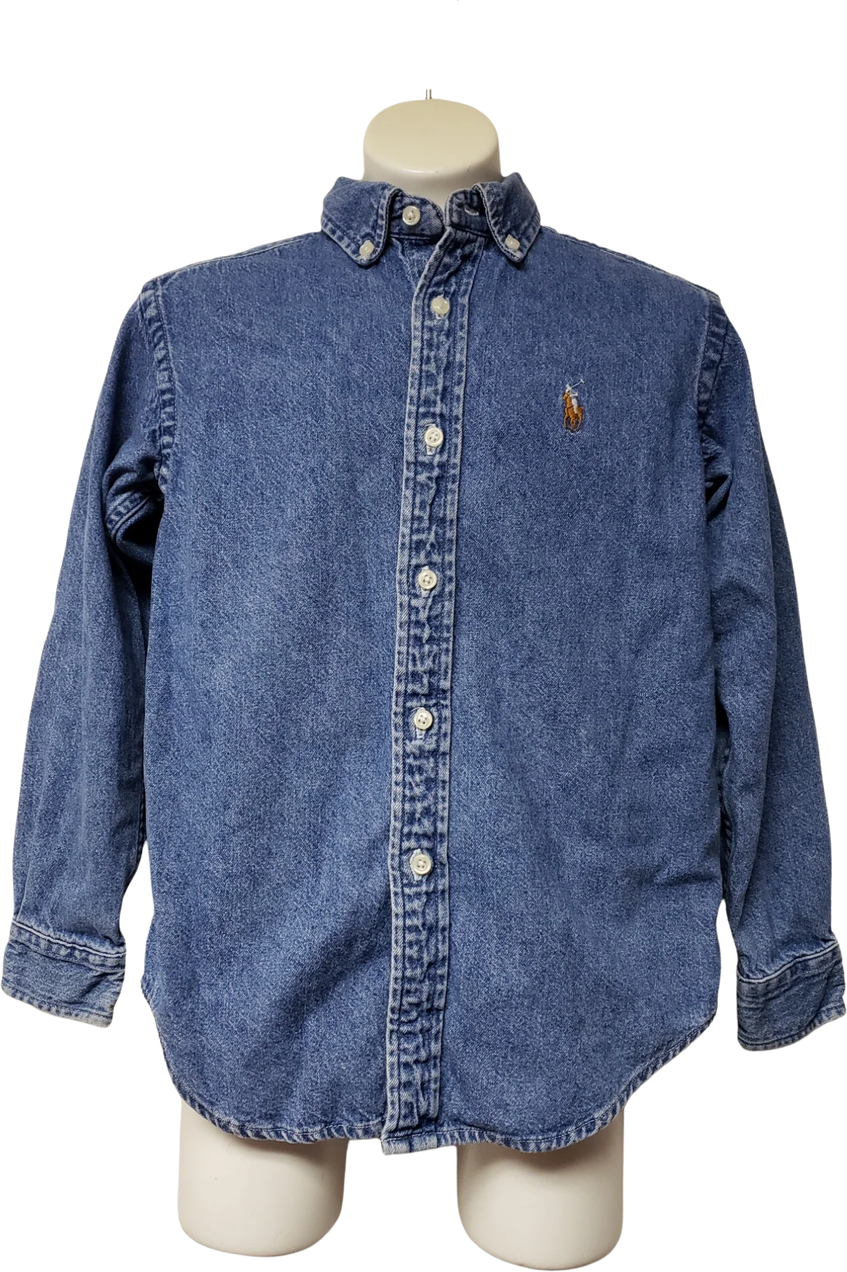 90s/00s Blue Denim Button Down Shirt By Ralph Lauren