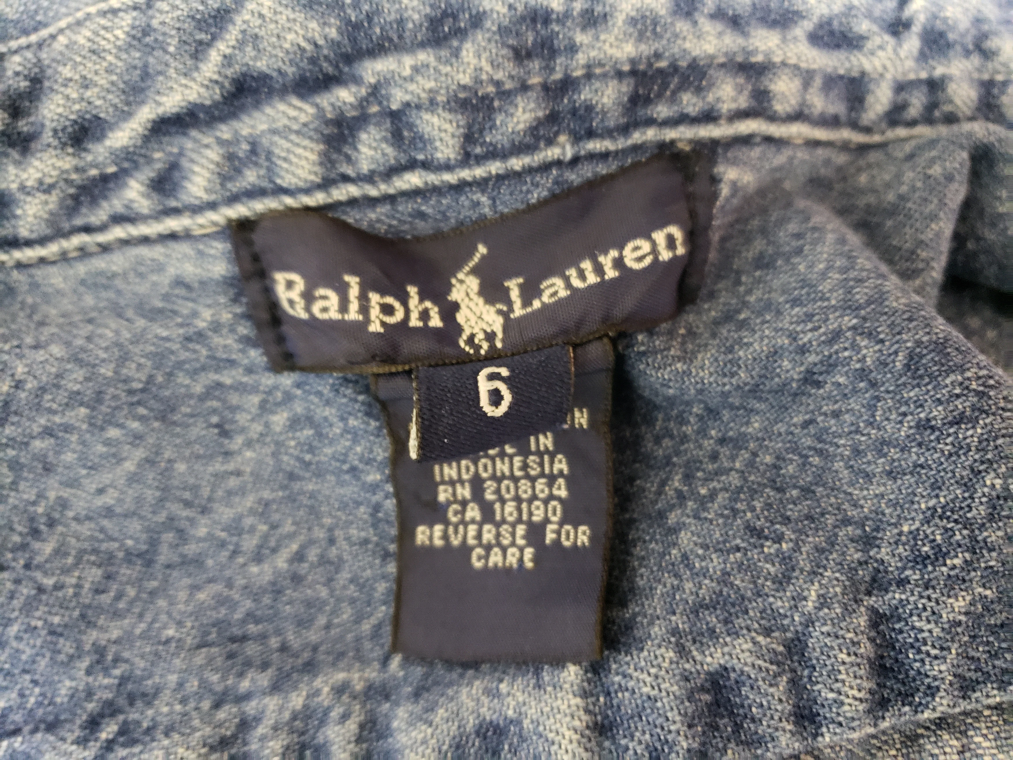 90s/00s Blue Denim Button Down Shirt By Ralph Lauren - Image 6