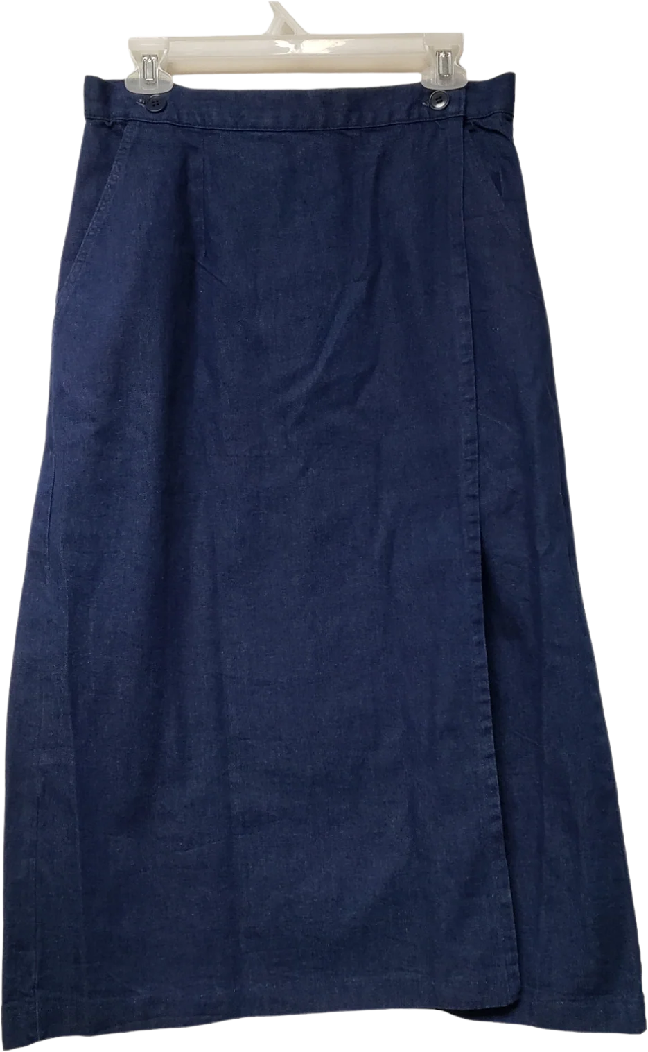 90s/00s Blue Denim Overlap Skirt By Vivaldi