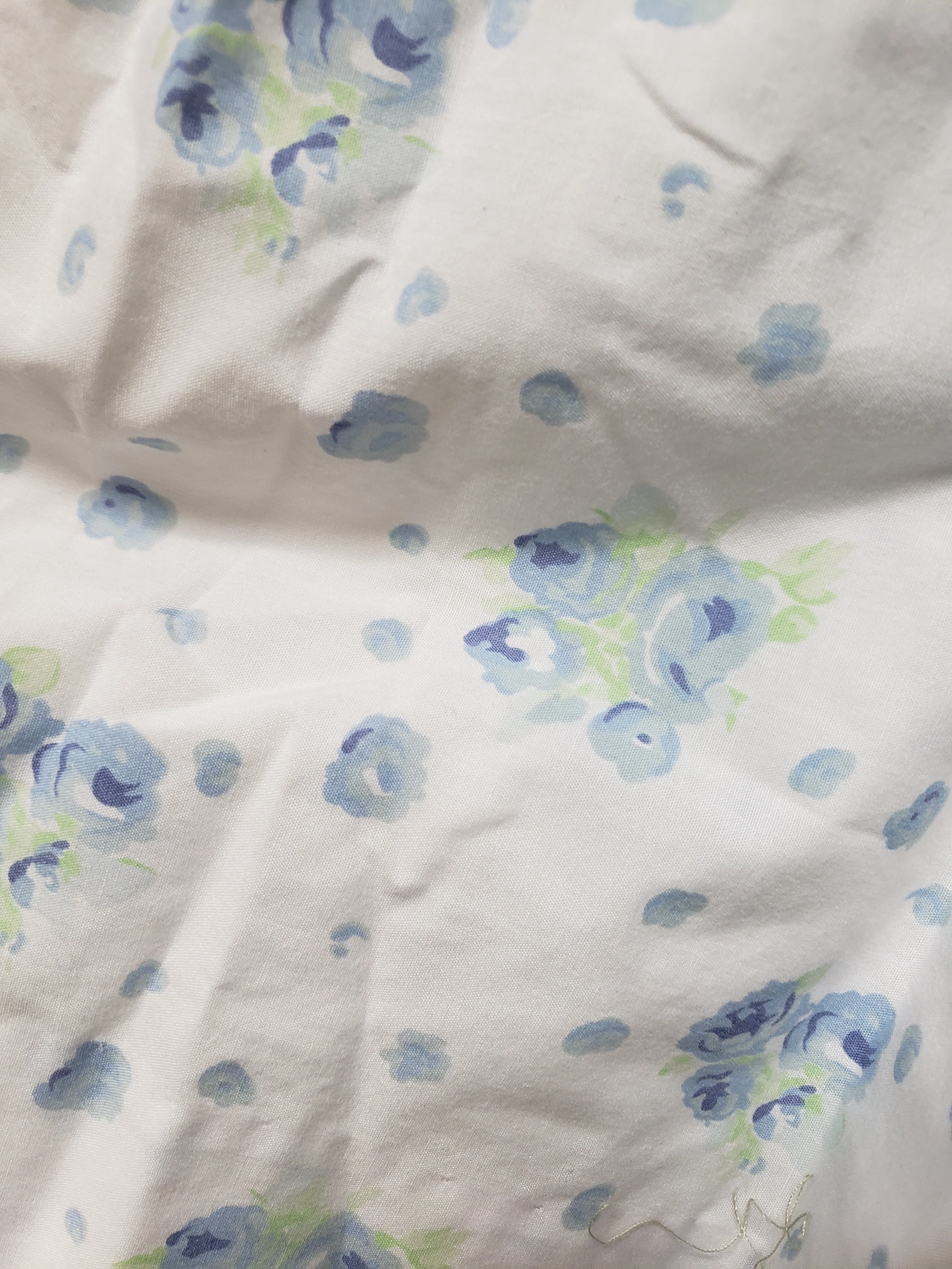 90s/00s Blue Floral Hand Smocked Sleeveless Dress By Carriage House - Image 4