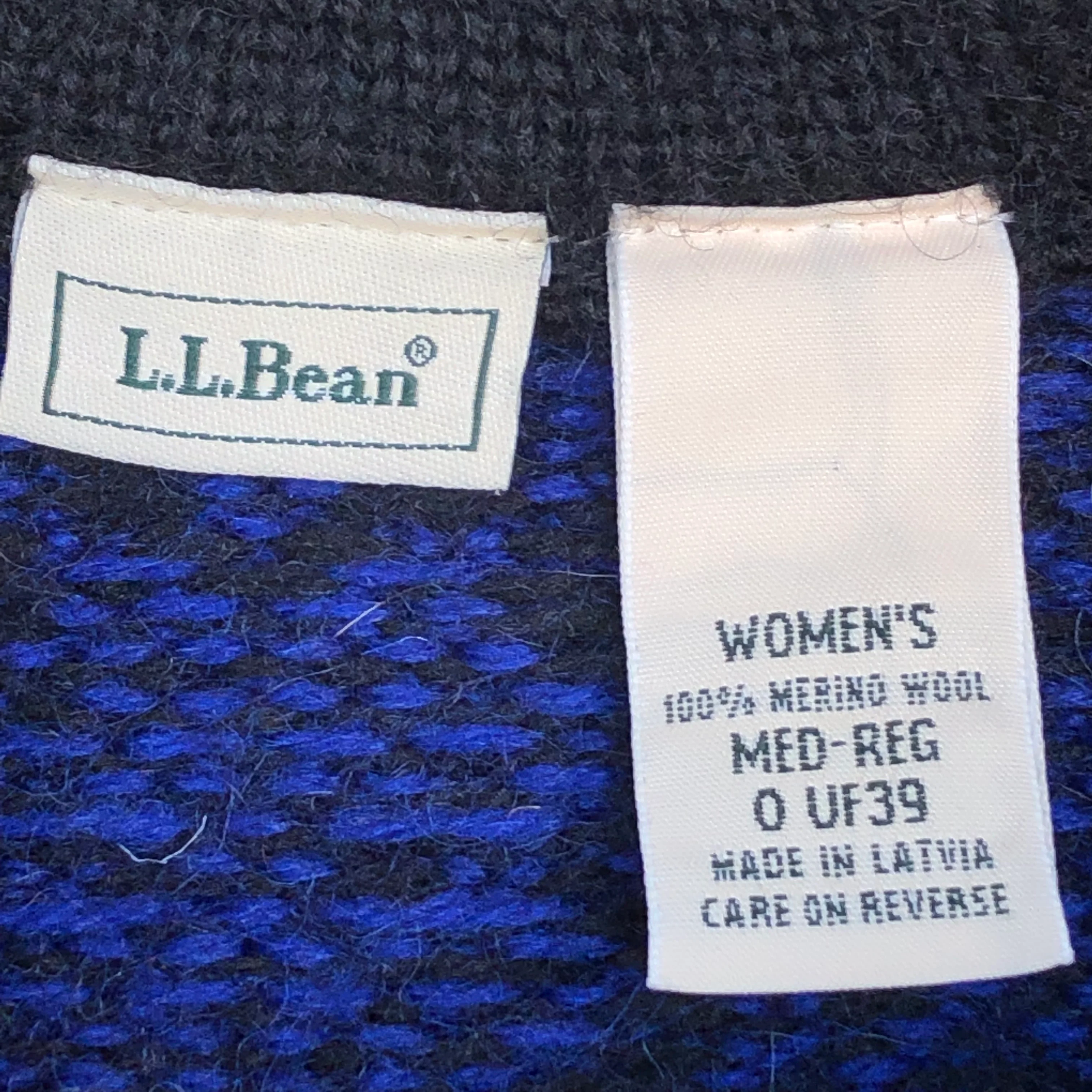 90s/00s Blue Nordic Cardigan Sweater Merino Wool Size M By L.L. Bean - Image 5