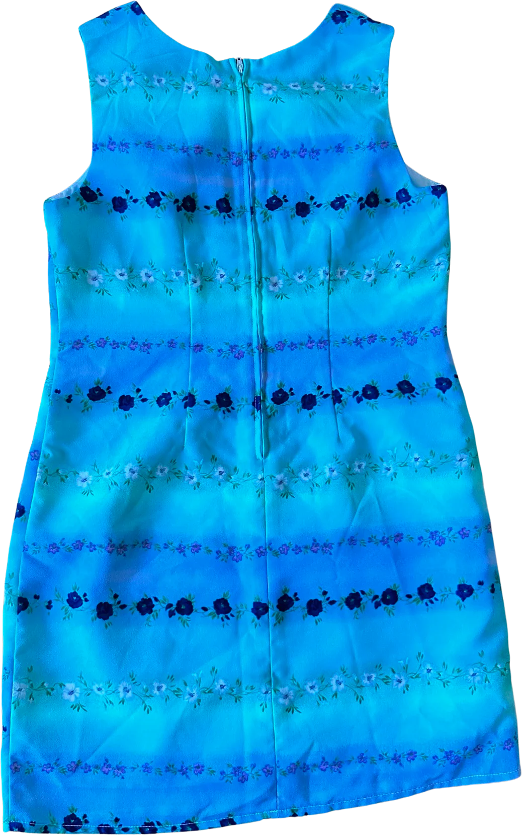 90s/00s Blue Ombre Floral Mini Dress By You Babes - Image 2