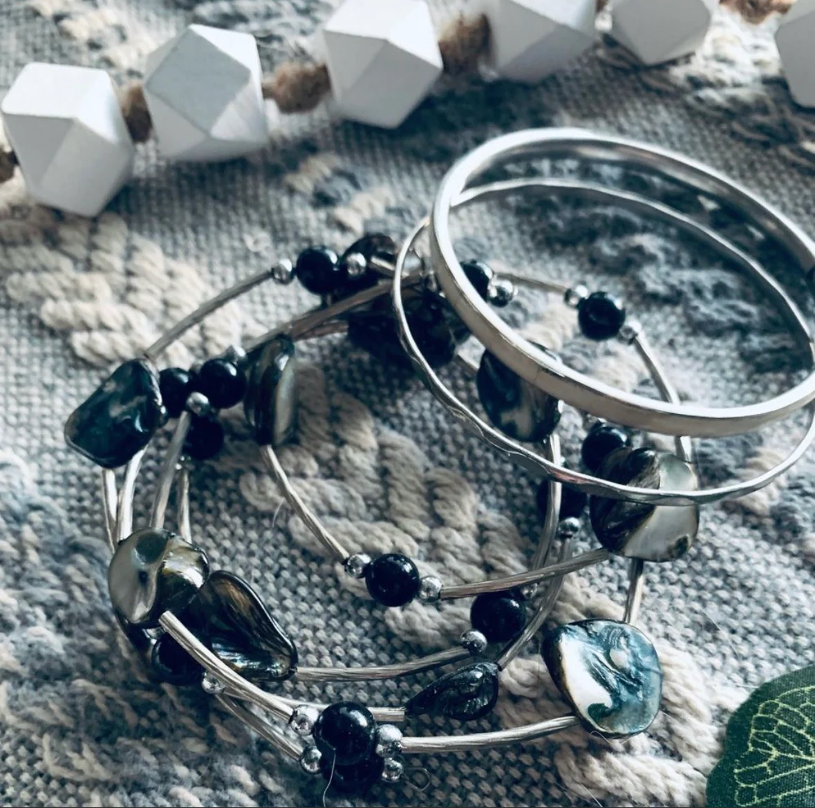 90s/00s Boho Wrap Bangles Bracelet Set - Image 3