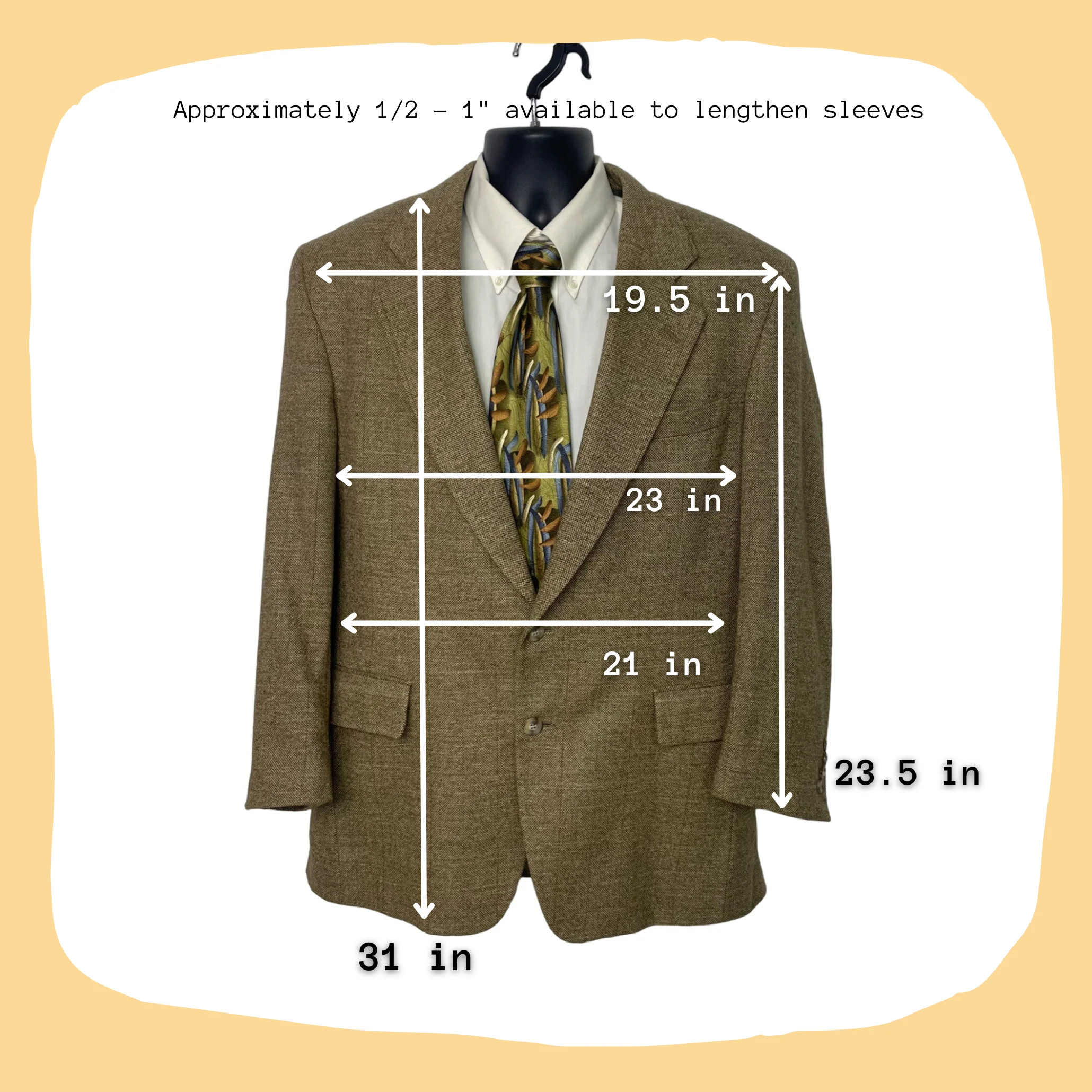 90s/00s Brown Two Button Single Vent Sport Coat Jacket By Jos a Bank - Image 3