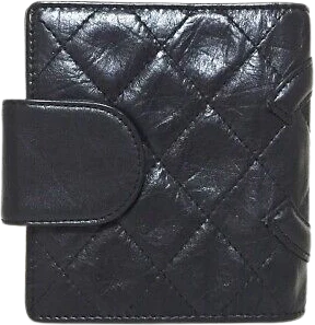 90s/00s Cambon Line Vintage Leather Bifold Wallet With Coa By Chanel - Image 2