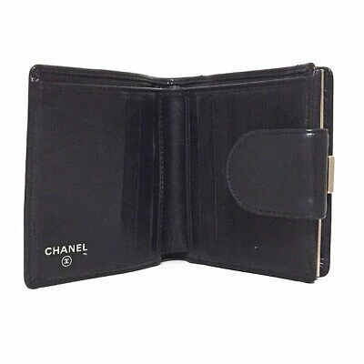 90s/00s Cambon Line Vintage Leather Bifold Wallet With Coa By Chanel - Image 4