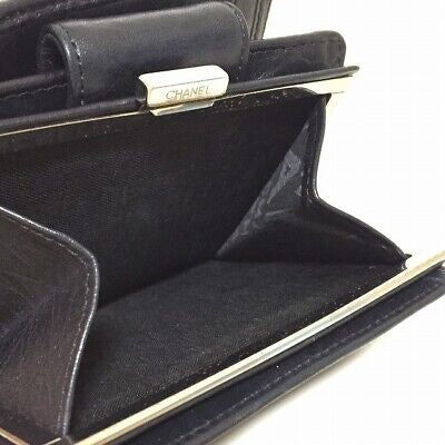 90s/00s Cambon Line Vintage Leather Bifold Wallet With Coa By Chanel - Image 5