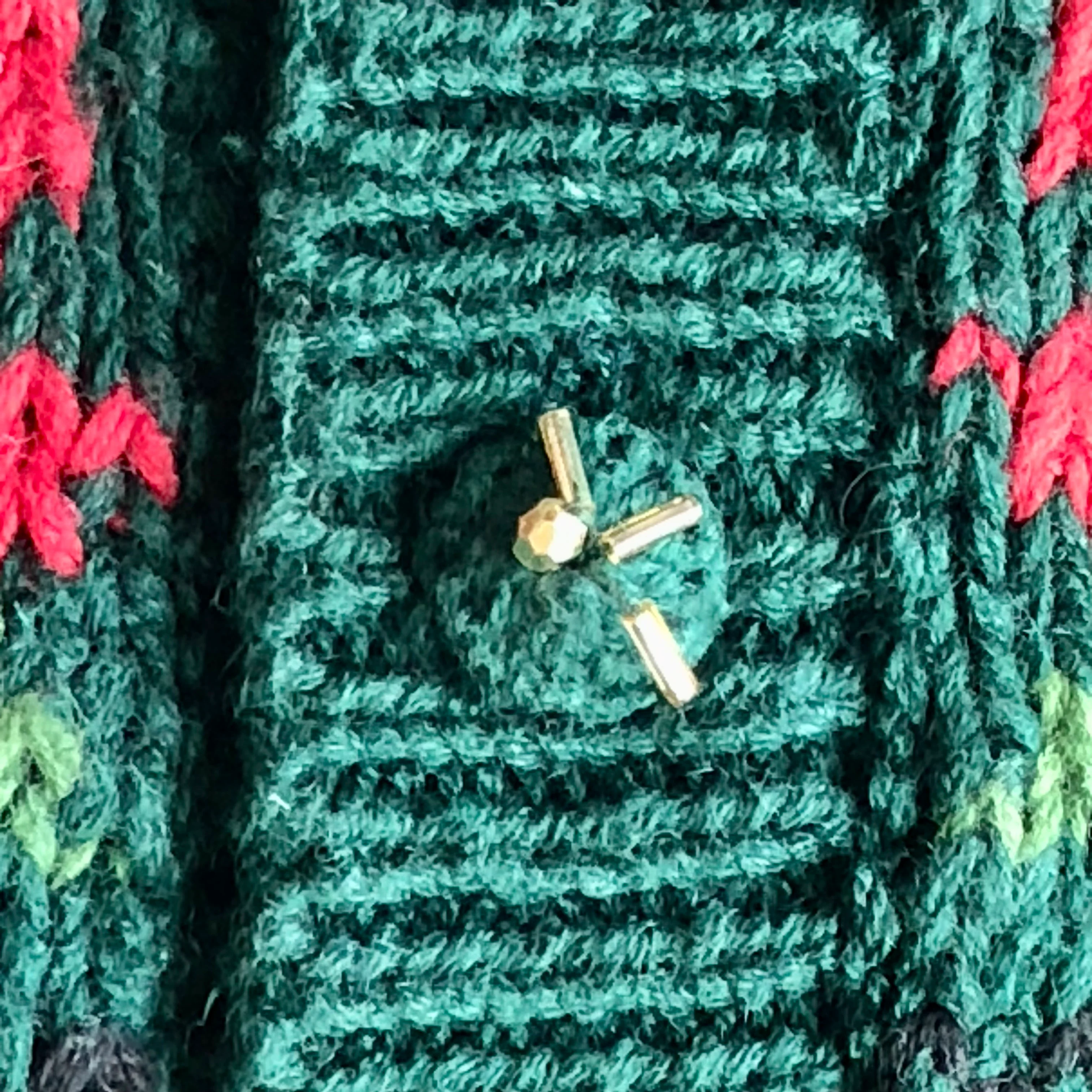 90s/00s Christmas Ornaments Cardigan Lg Grand Millennial By Heirloom Collectibles - Image 6