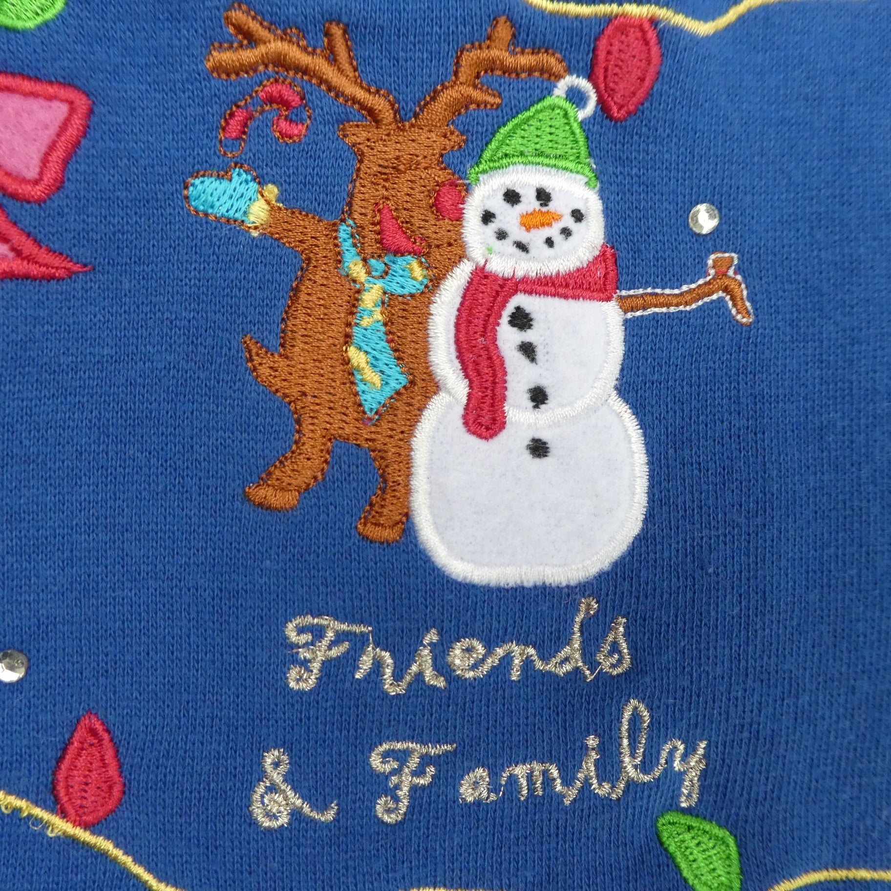 90s/00s Christmas Sweatshirt Fleece Lined Holiday Family By Quacker Factory - Image 3