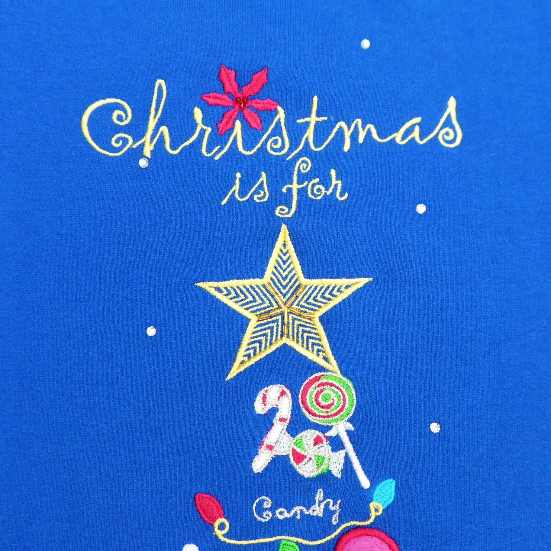 90s/00s Christmas Sweatshirt Fleece Lined Holiday Family By Quacker Factory - Image 5