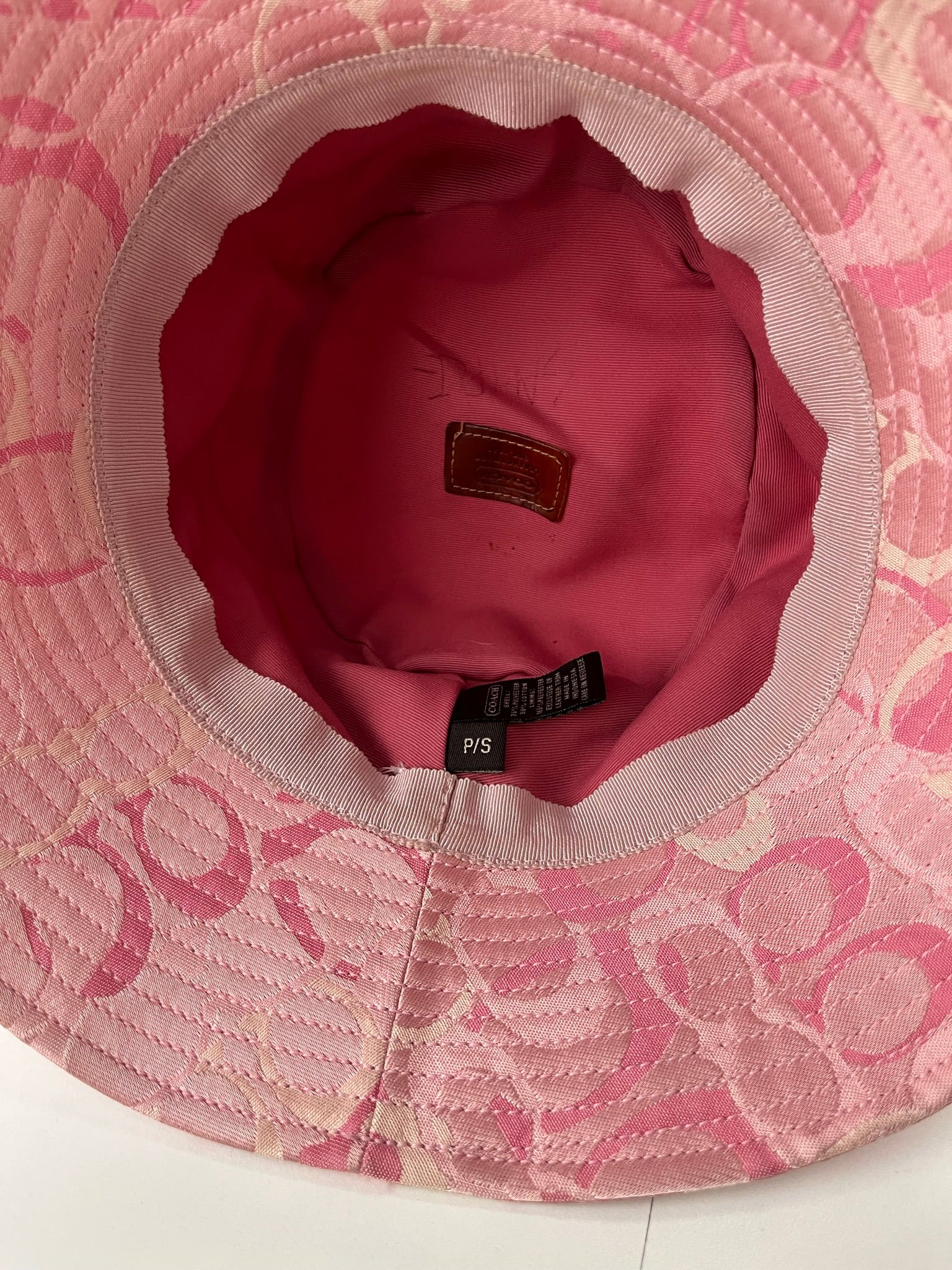 90s/00s Coach Signature Jacquard Bucket Hat Rare Pink By Coach - Image 5