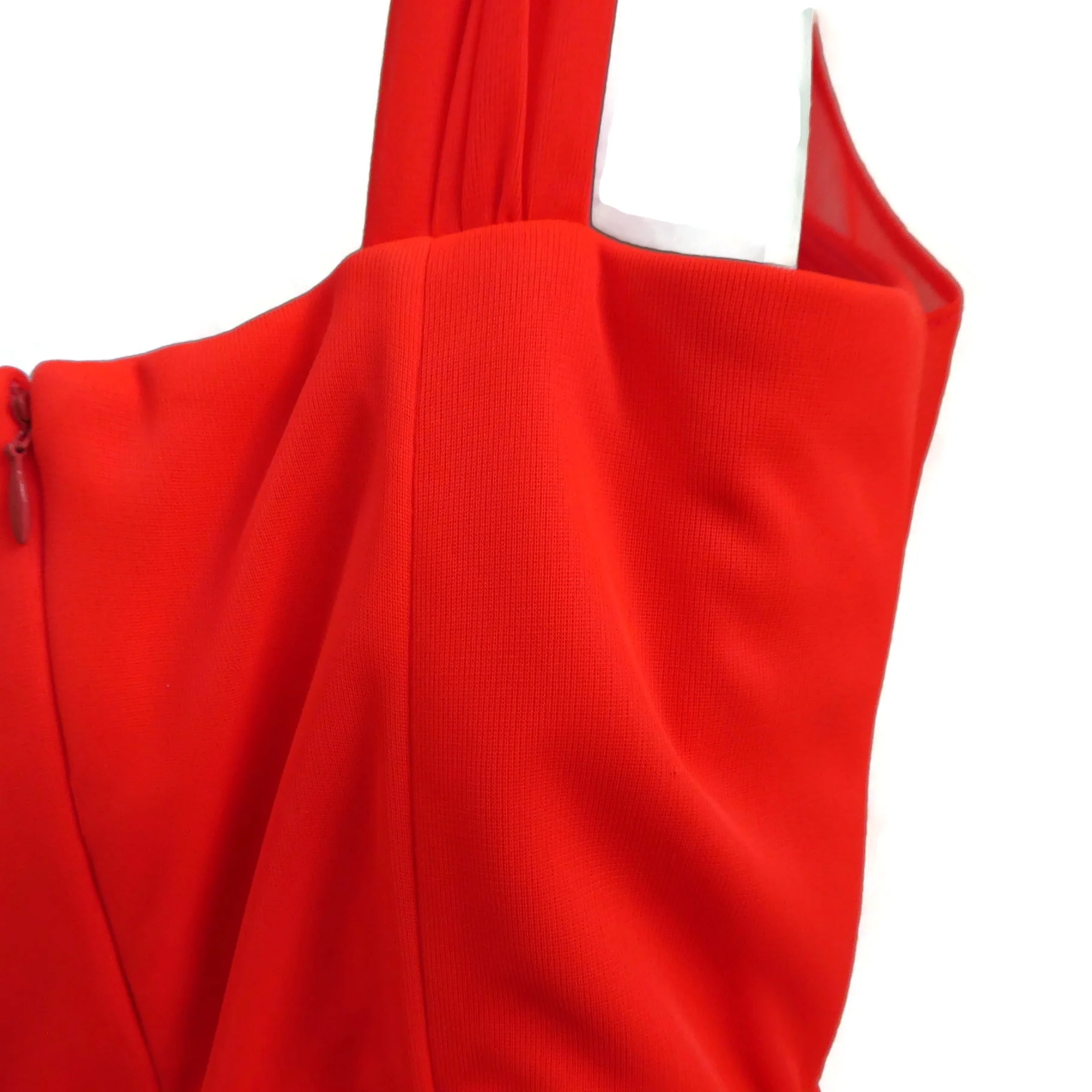 90s/00s Cocktail Dress Ruched Neon Red Padded Bra Usa 4 By Cache - Image 10