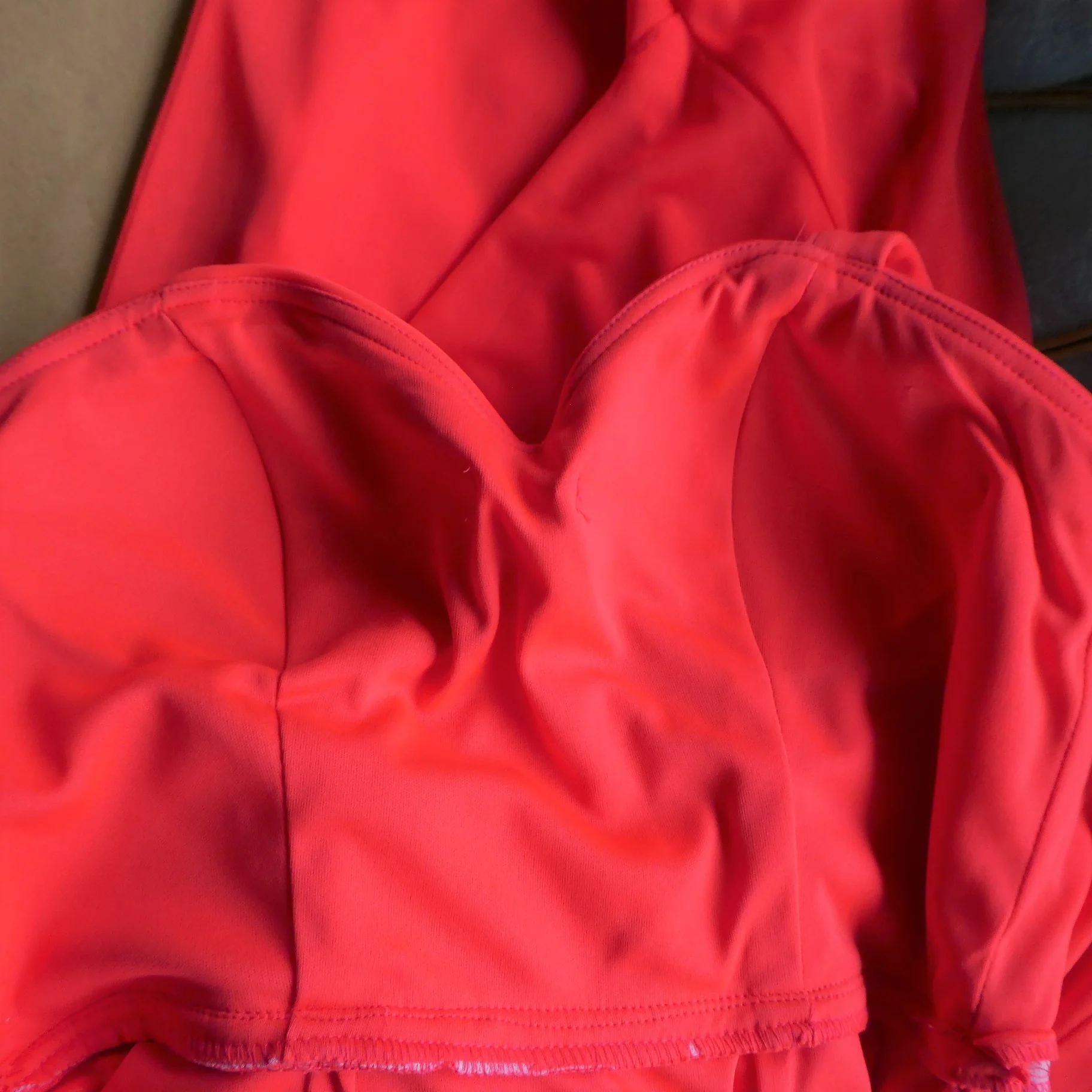 90s/00s Cocktail Dress Ruched Neon Red Padded Bra Usa 4 By Cache - Image 13