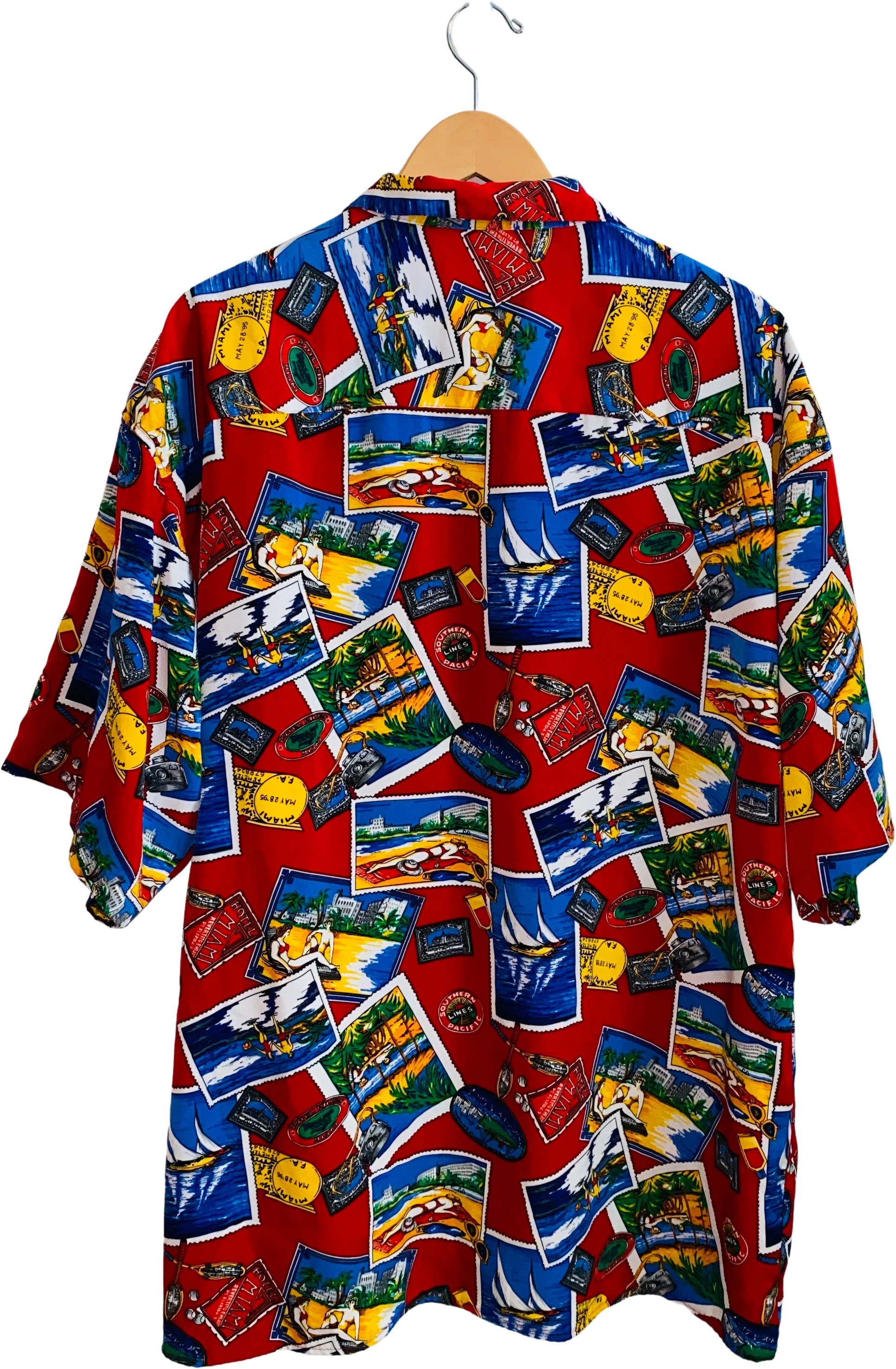 90s/00s Colorful Stamp And Postcard Print Button Down By Koman - Image 2