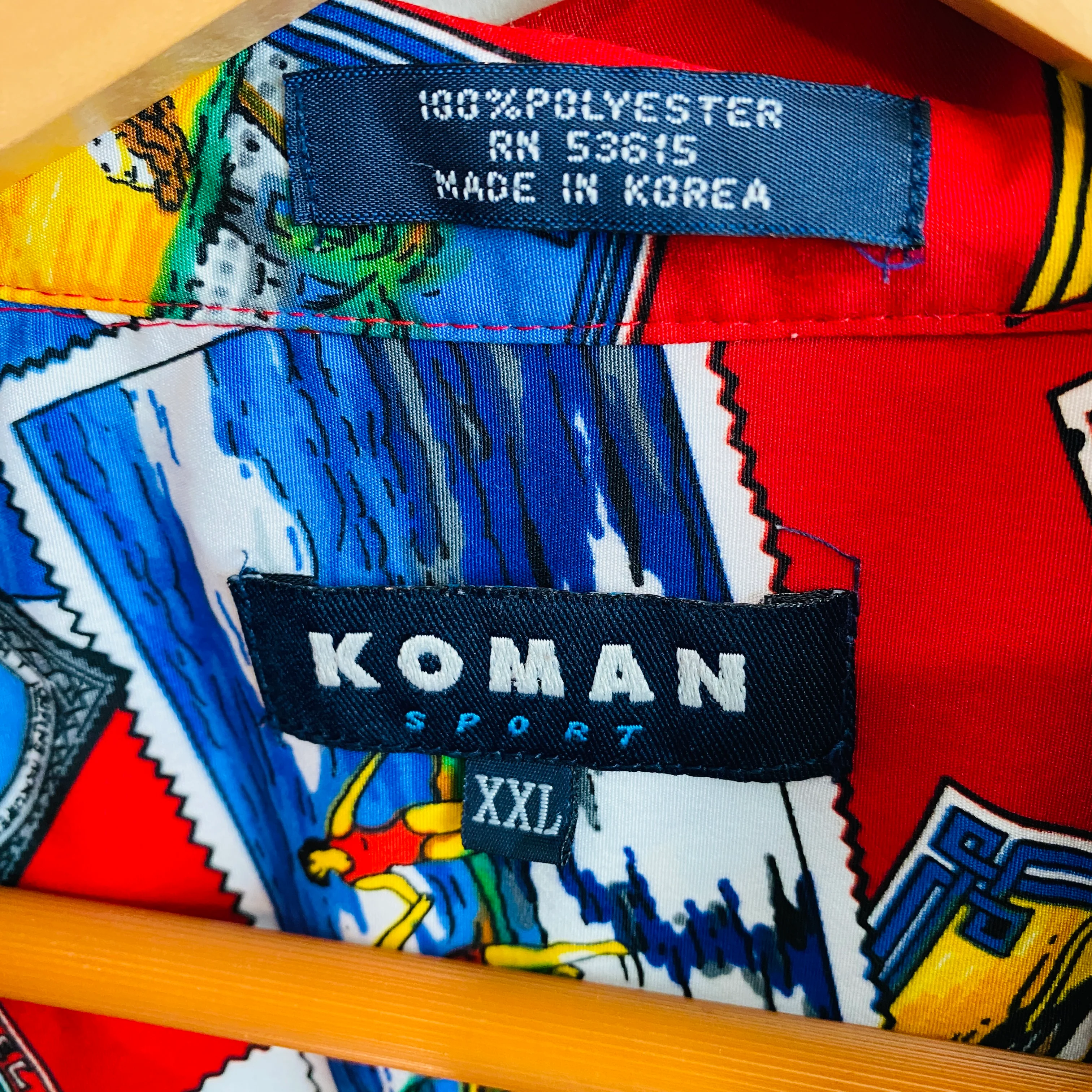 90s/00s Colorful Stamp And Postcard Print Button Down By Koman - Image 6