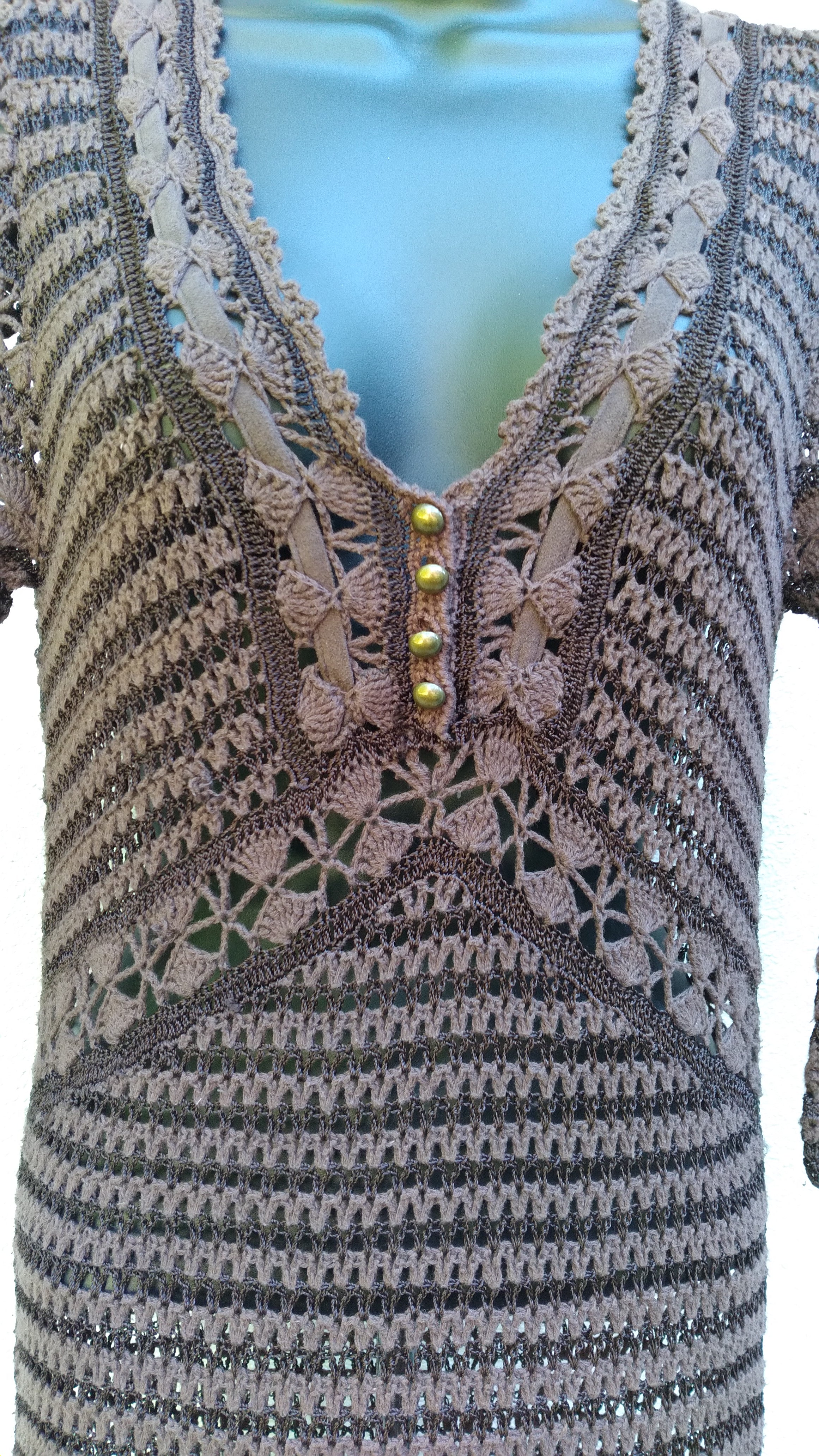 90s 00s Crochet Bodycon Midi Dress By Karen Milland England - Image 6