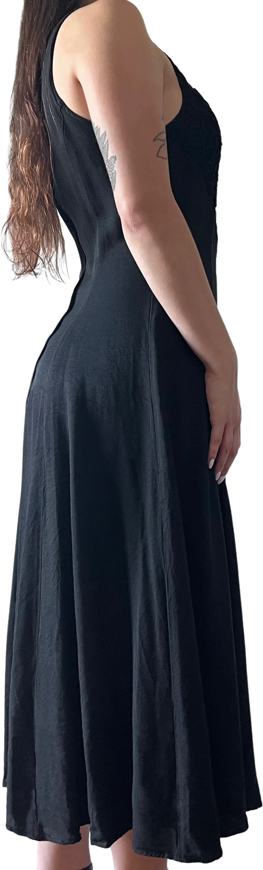 90s/00s Detailed Bodice Dress By Loralie - Image 2