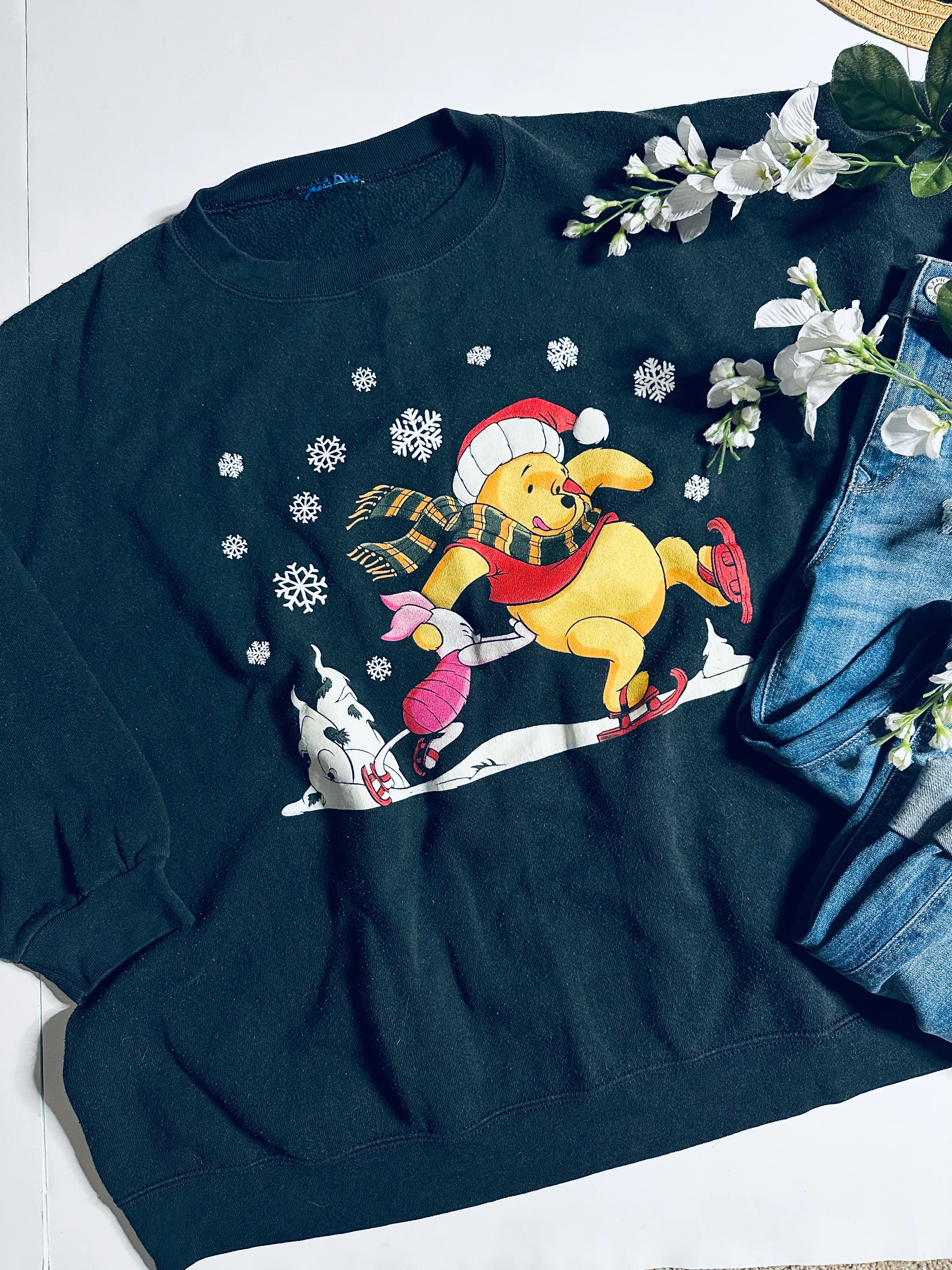 90s/00s Disney Winnie The Pooh Winter Christmas Sweatshirt By Disney - Image 3