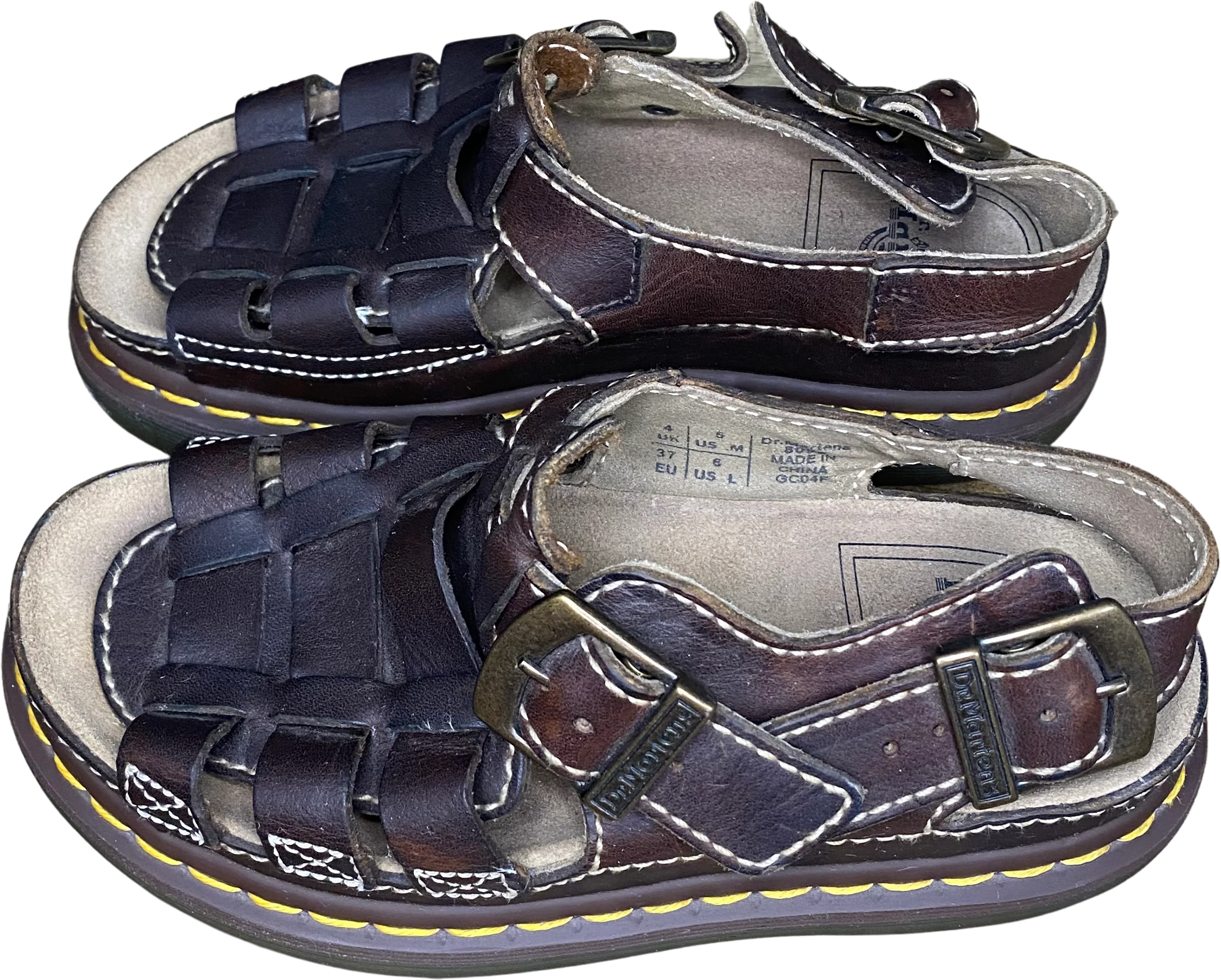 90s/00s Dr Martens Fisherman Sandal Brown Leather Shoes By Dr Martens - Image 2