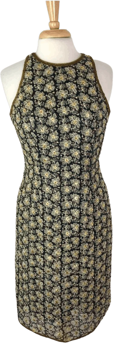 90s/00s Embroidered And Beaded Dress by Papéll Boutique Evening