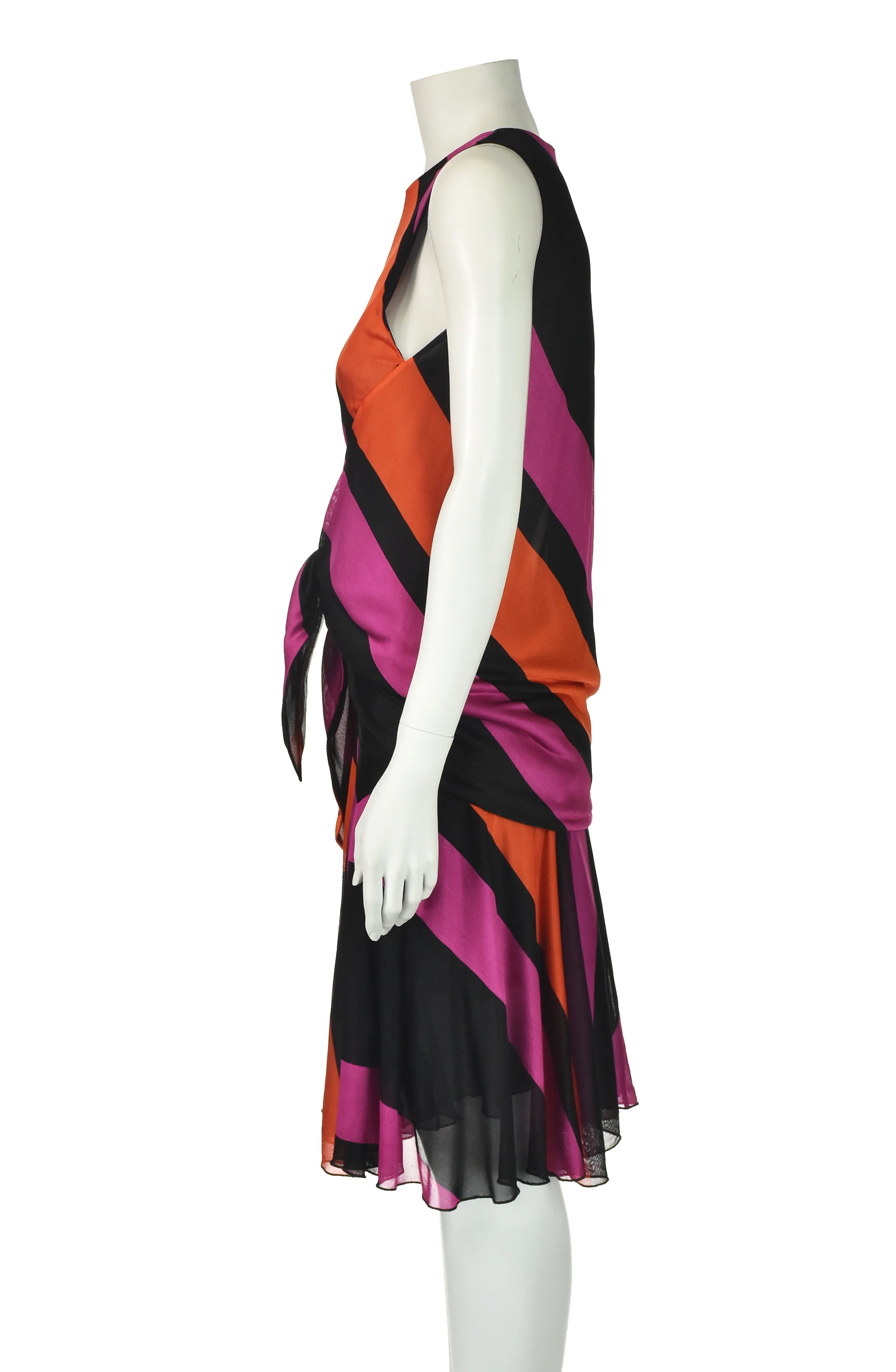 90s/00s Exaggerated Chevron Pattern Knit Dress By Balenciaga - Image 4