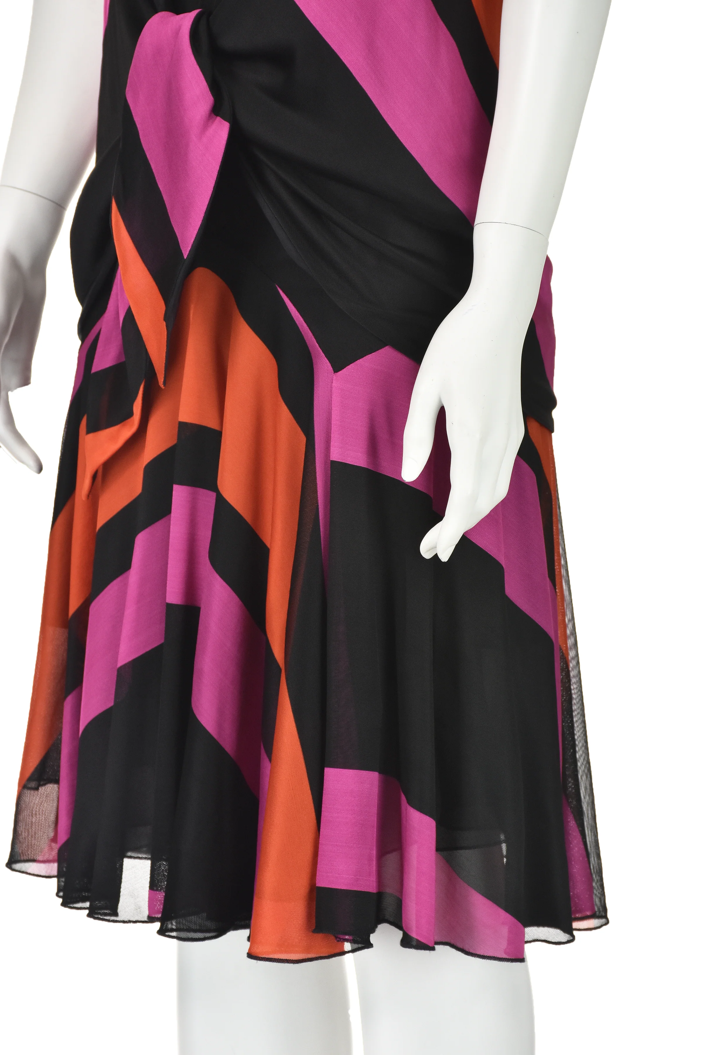 90s/00s Exaggerated Chevron Pattern Knit Dress By Balenciaga - Image 5