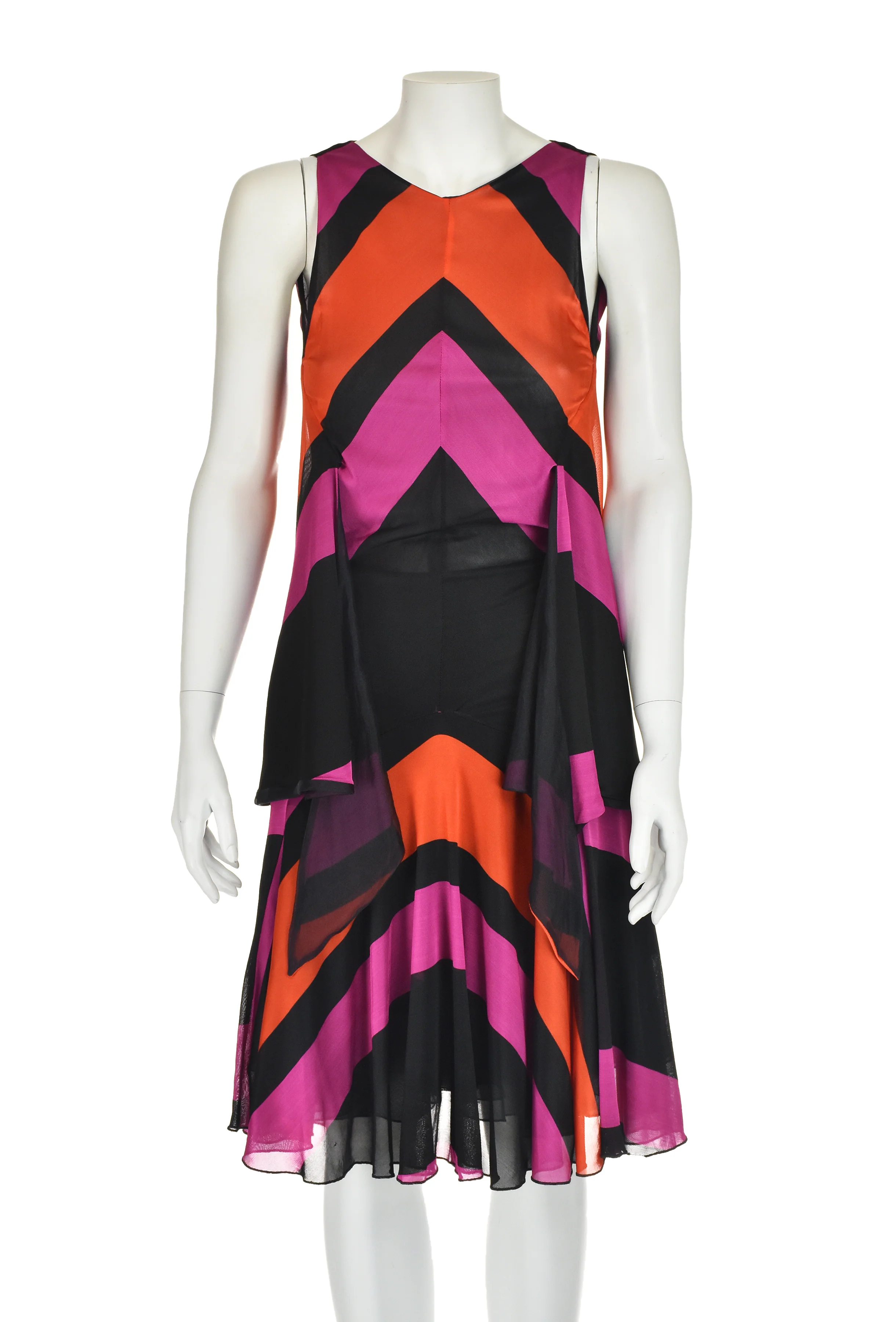 90s/00s Exaggerated Chevron Pattern Knit Dress By Balenciaga - Image 6