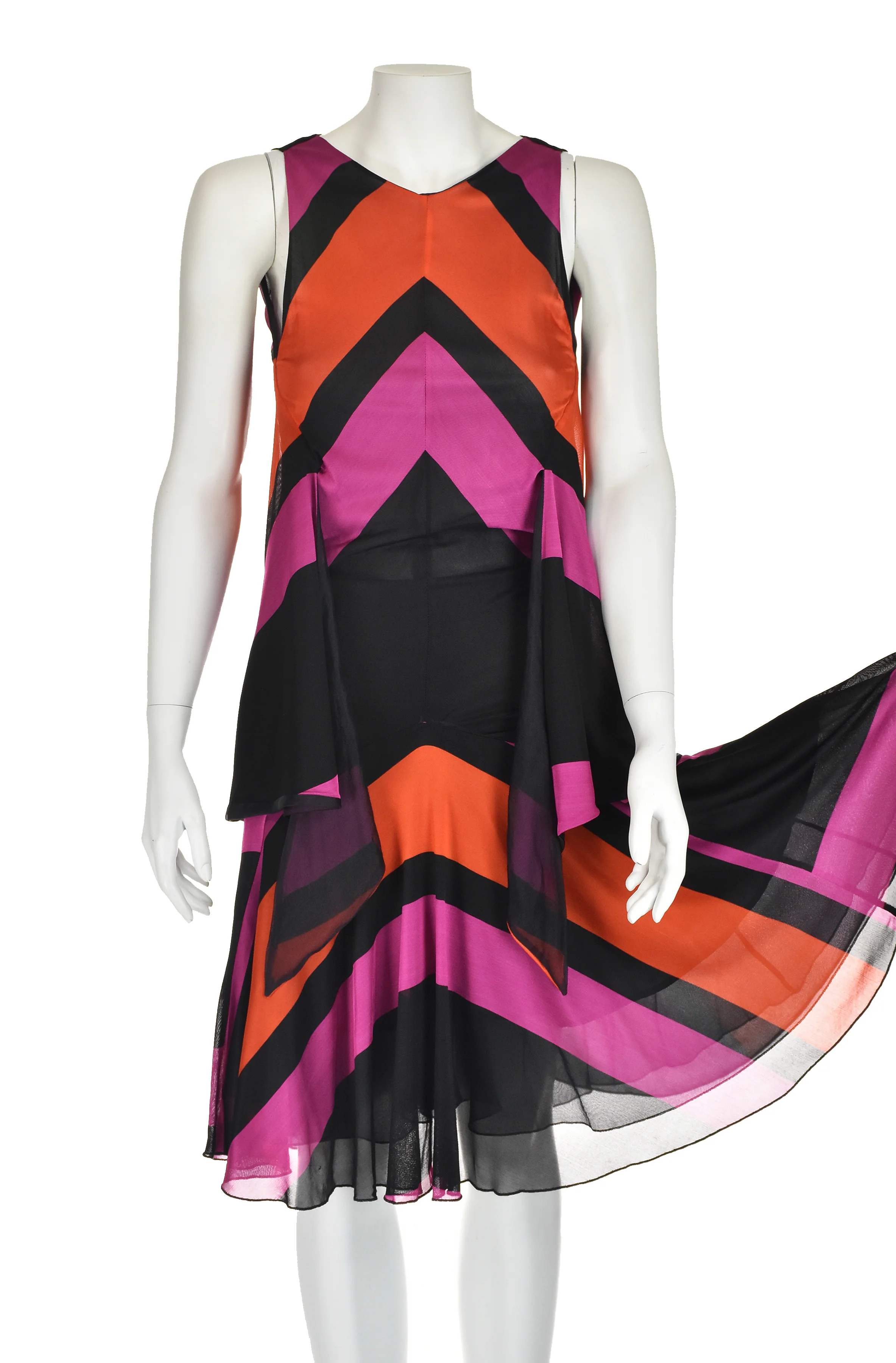 90s/00s Exaggerated Chevron Pattern Knit Dress By Balenciaga - Image 7