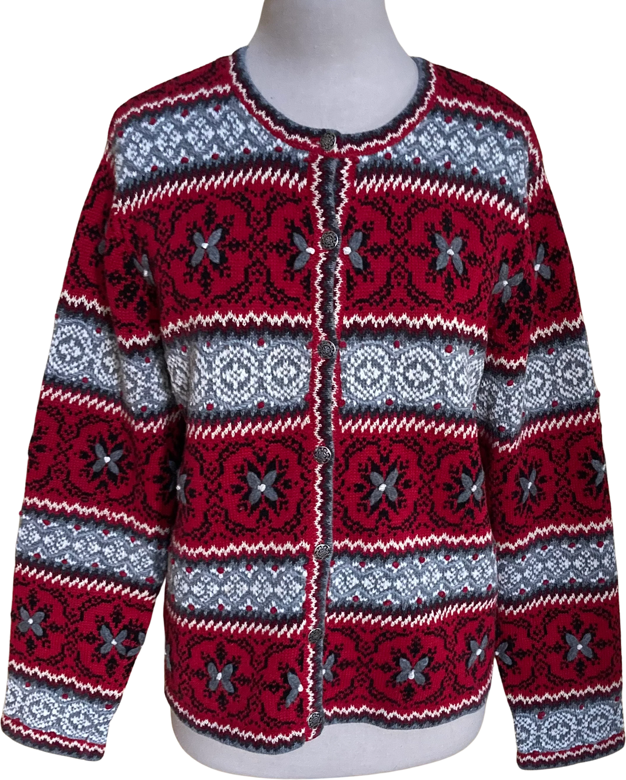 90s/00s Fair Isle Cardigan By Talbots Petites