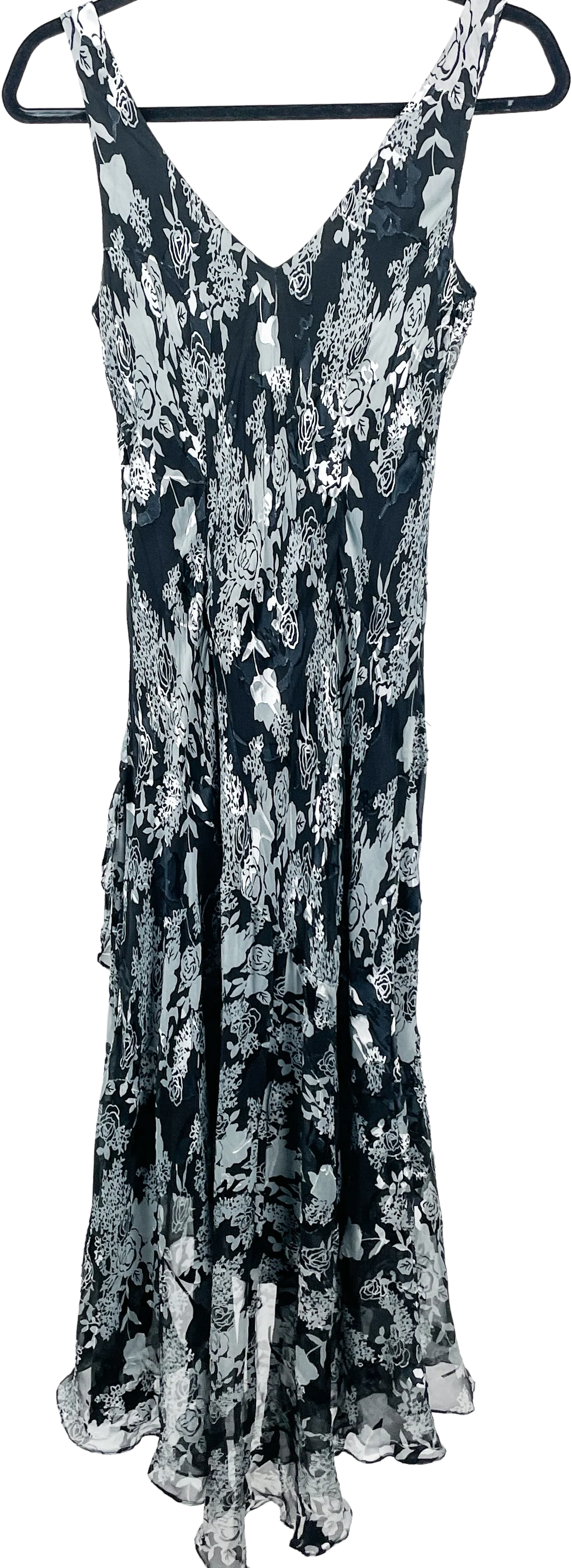 90s/00s Fairycore 00s Fairy Goth Floral Handkercheif Dress By Alex Evenings - Image 2