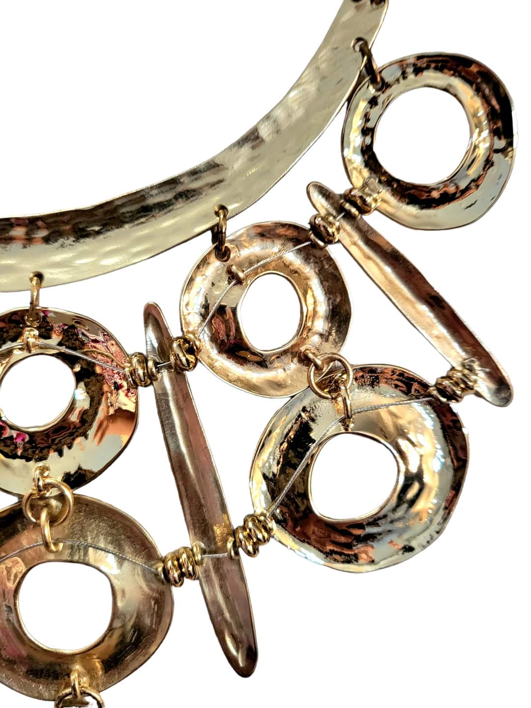 90s/00s Fantastic Egyptian Revival Gold Statement Necklace - Image 6
