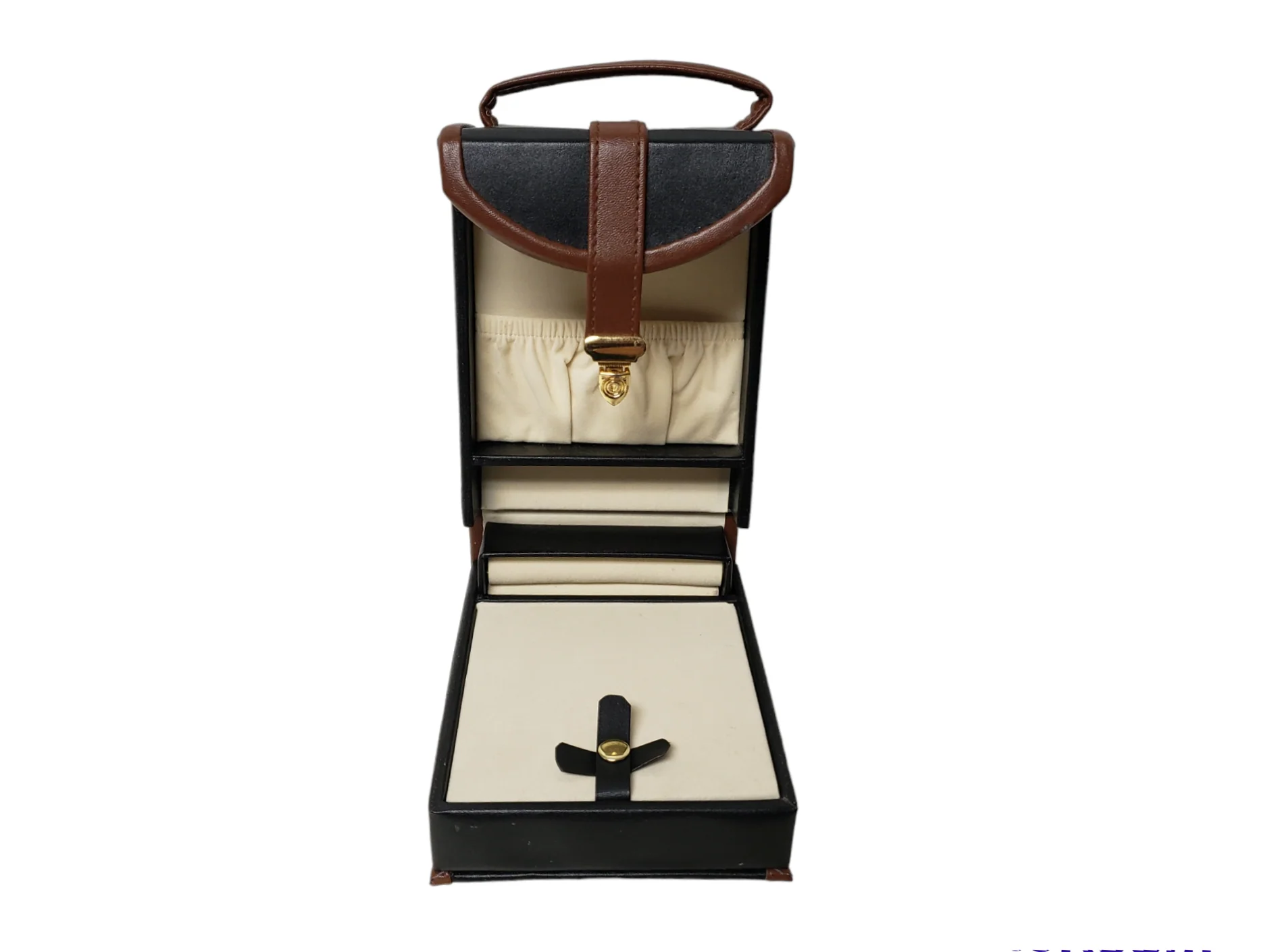 90s/00s Faux Leather Men's Travel Jewelry Case - Image 3