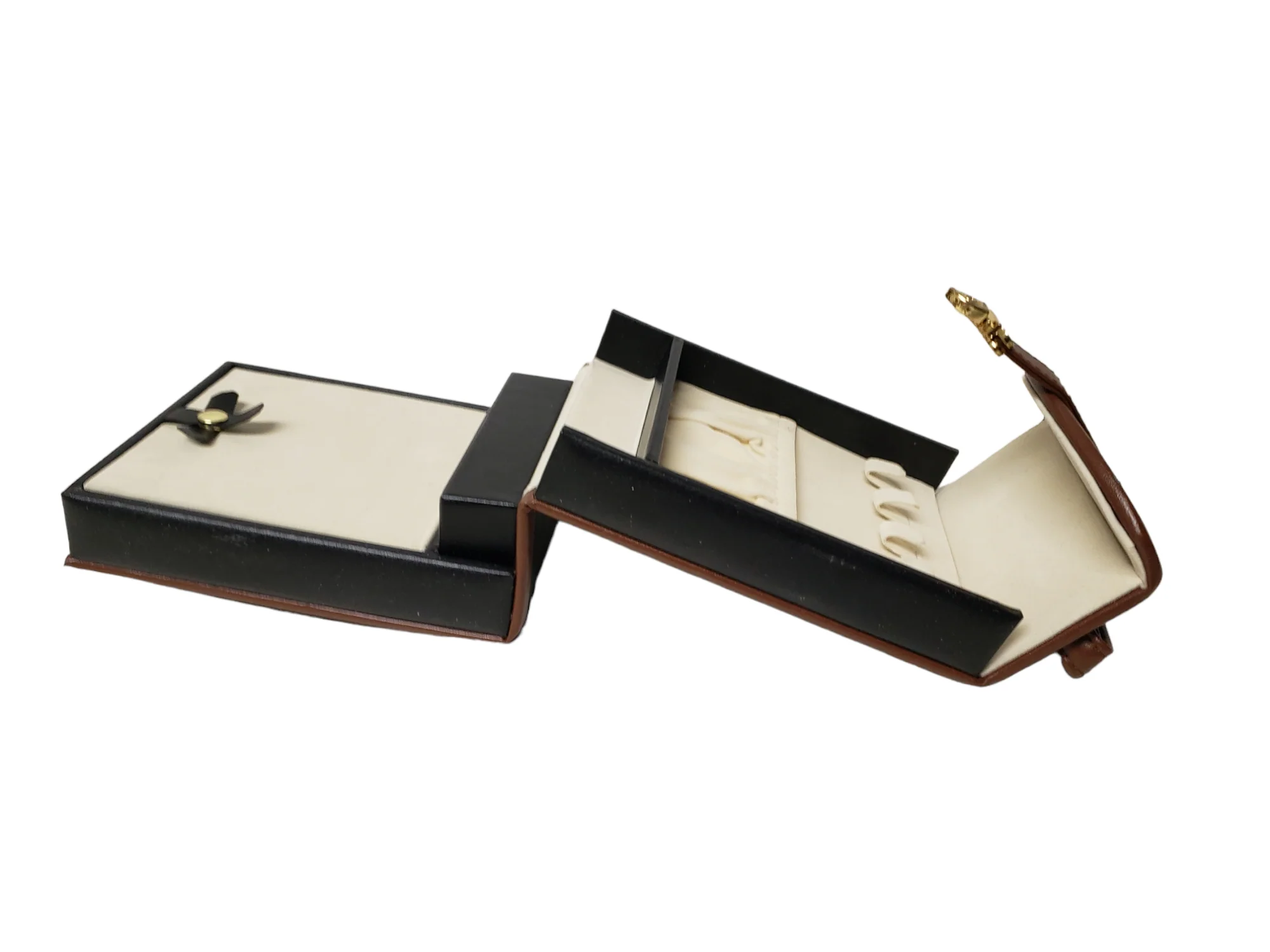 90s/00s Faux Leather Men's Travel Jewelry Case - Image 4