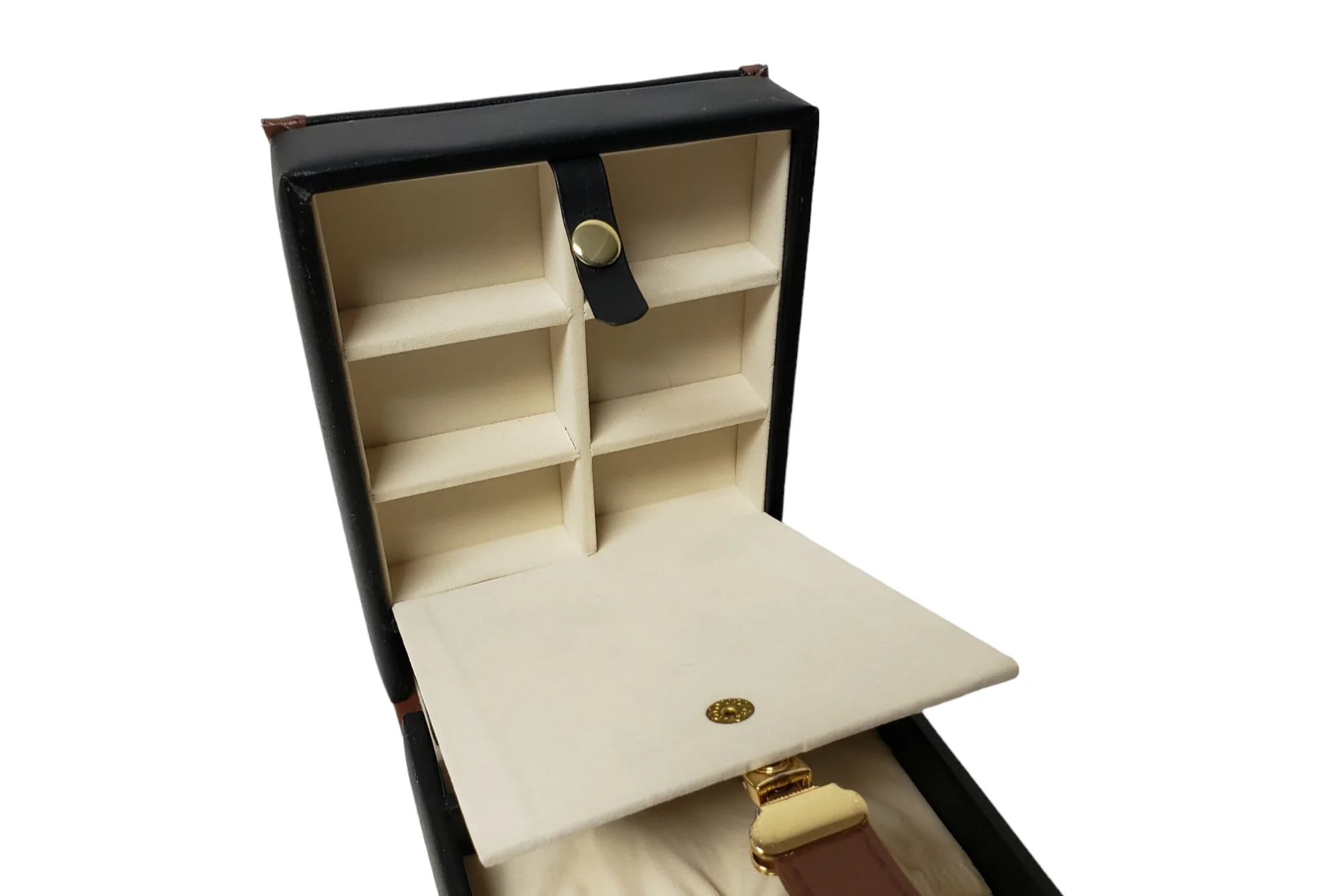 90s/00s Faux Leather Men's Travel Jewelry Case - Image 6