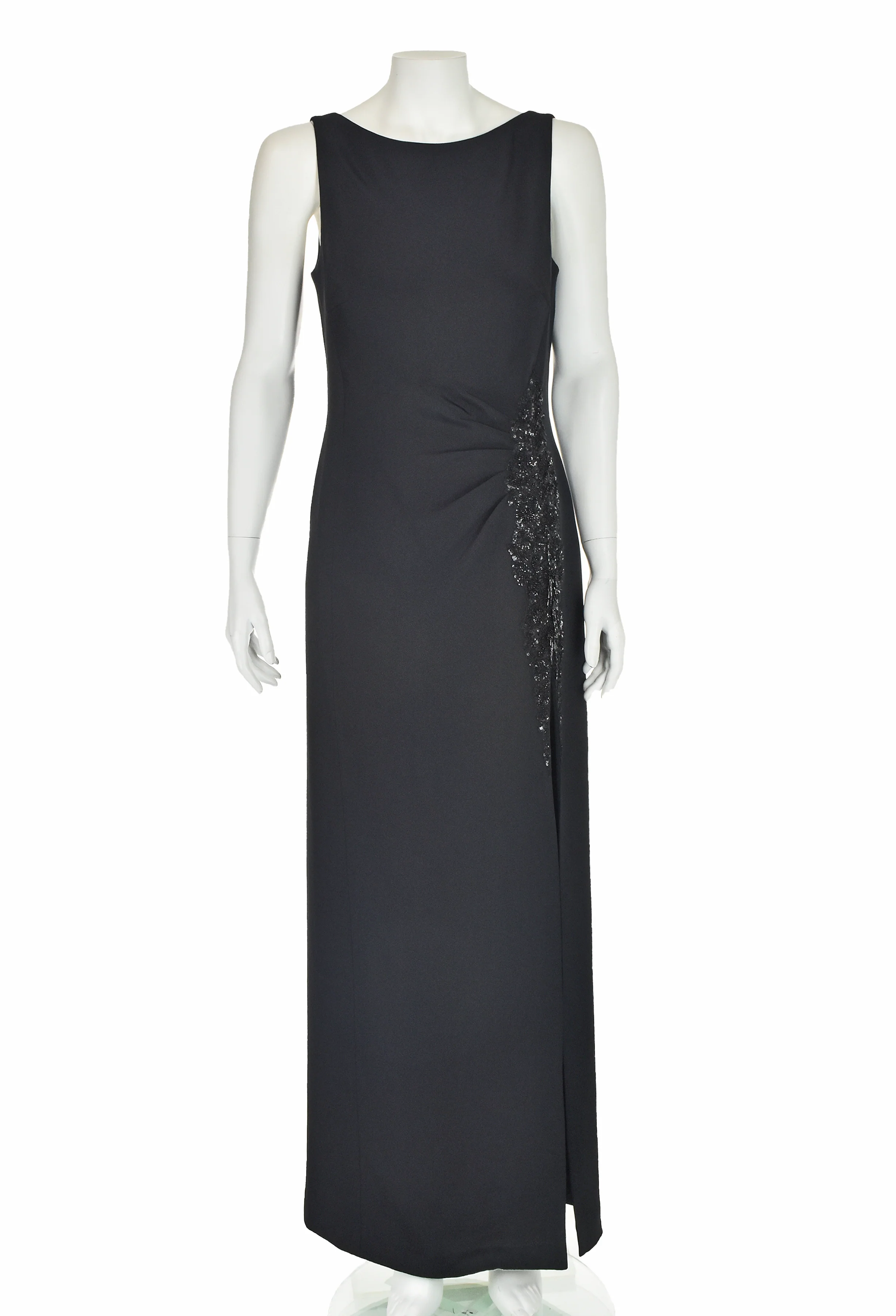 90s/00s Formal Silk Faille Beaded Evening Dress By Escada - Image 3