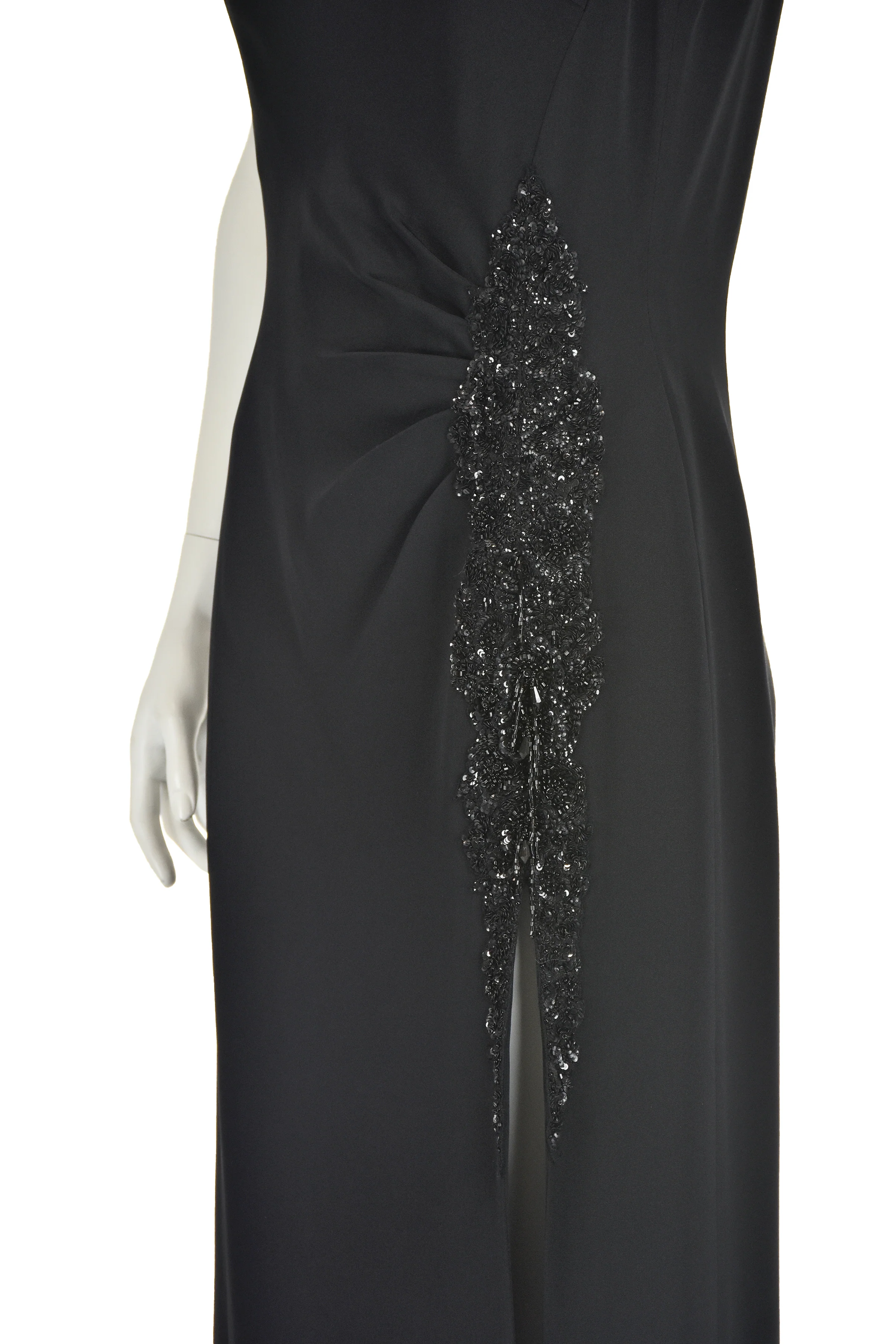 90s/00s Formal Silk Faille Beaded Evening Dress By Escada - Image 4