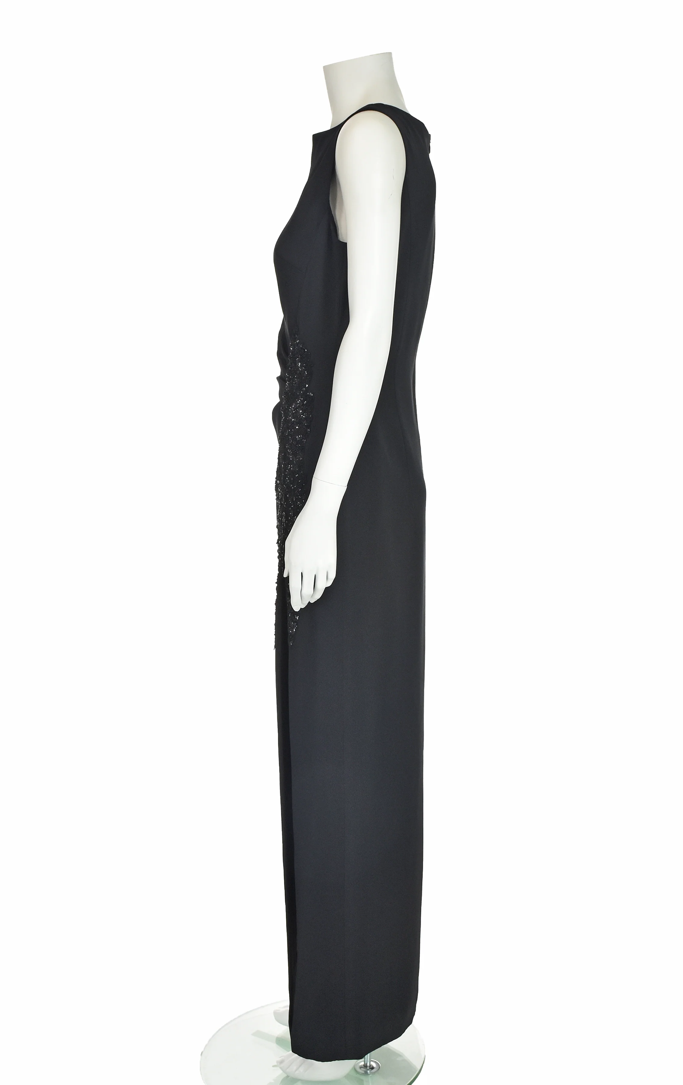 90s/00s Formal Silk Faille Beaded Evening Dress By Escada - Image 5